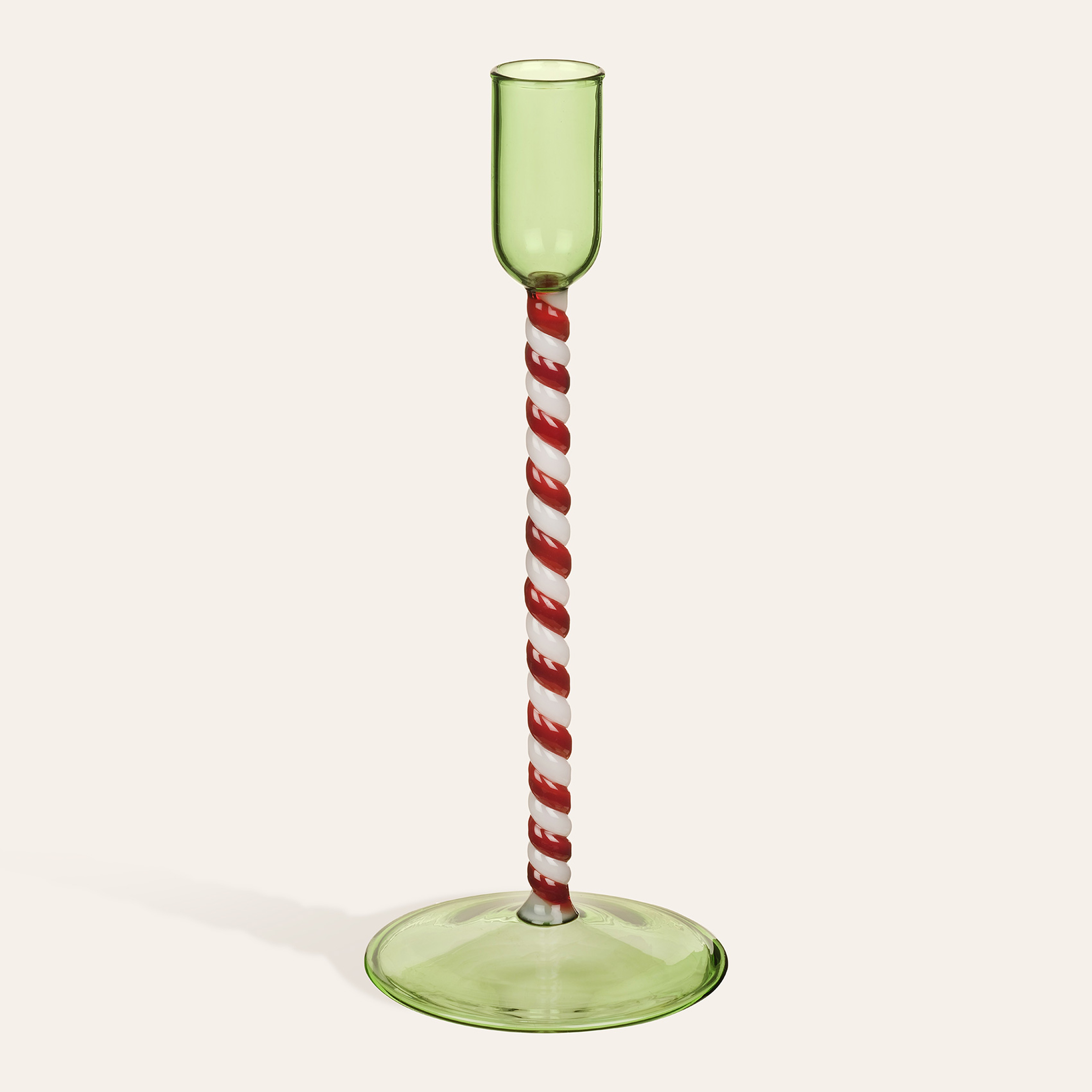 Henan Borosilikat Cam Şamdan 22 Cm Kırmızı