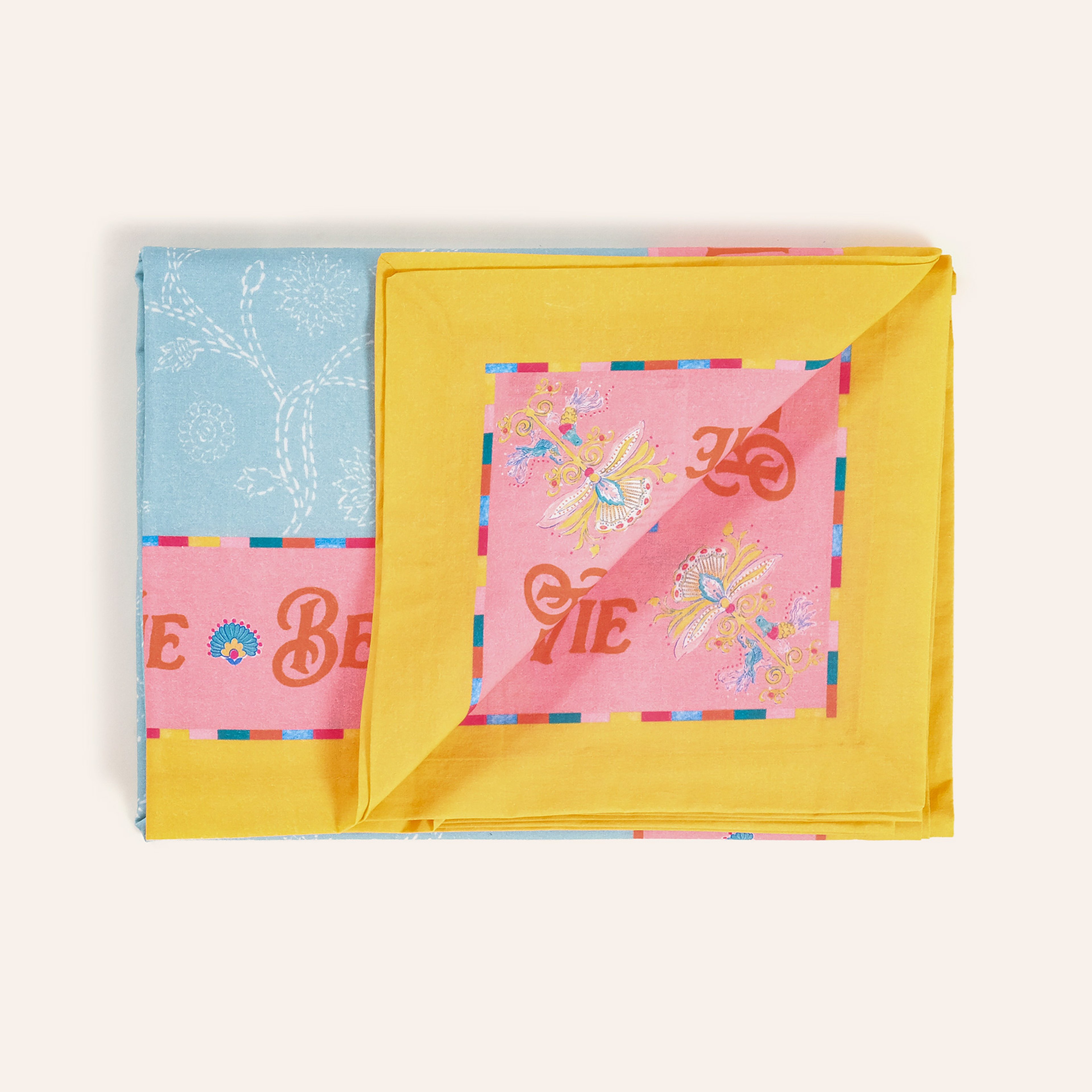 Nilüfer Dijital Baskılı Pamuk Masa Örtüsü 160x240 Cm Açık Yeşil