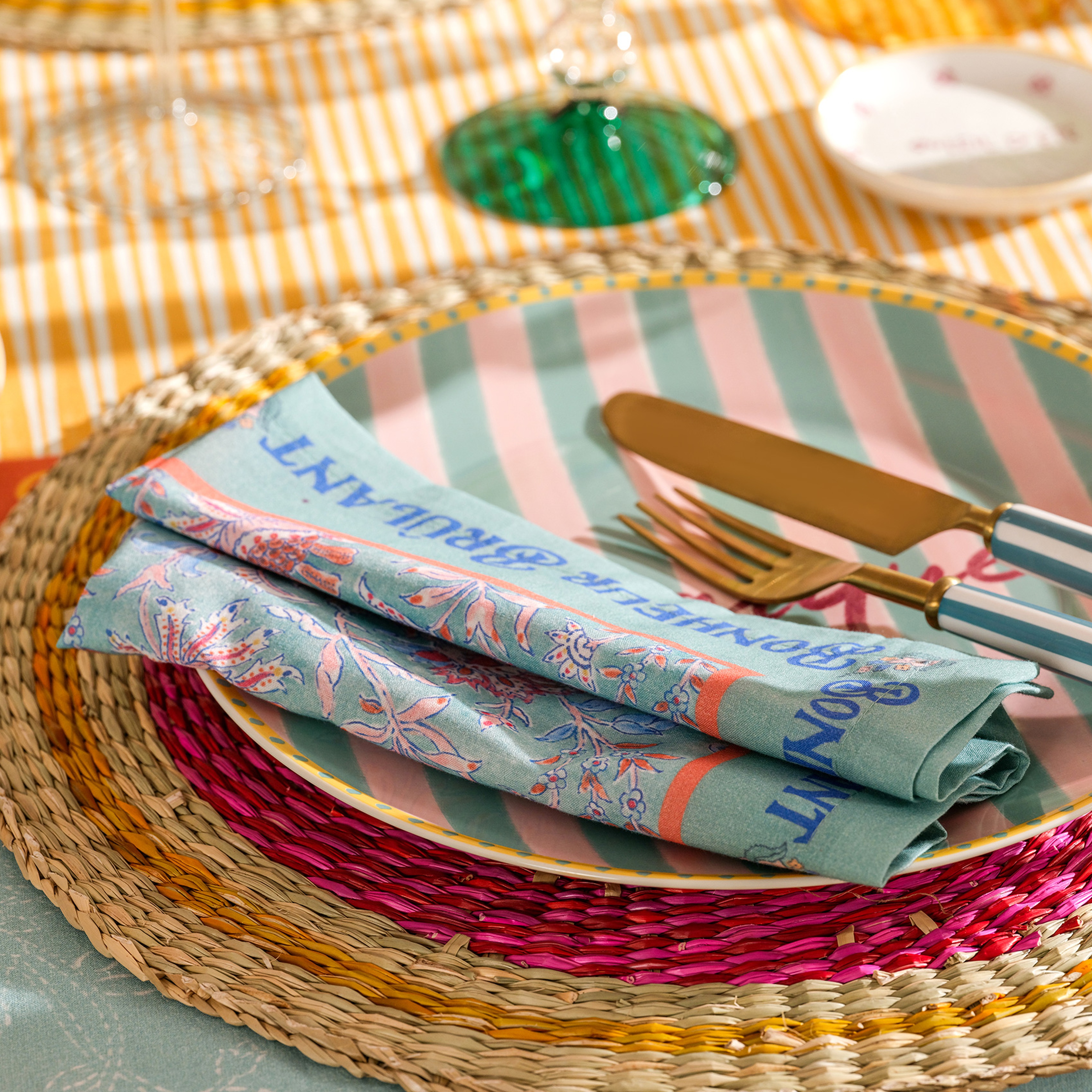 Nilüfer Dijital Baskılı Pamuk Peçete Seti 45x45 Cm Renkli