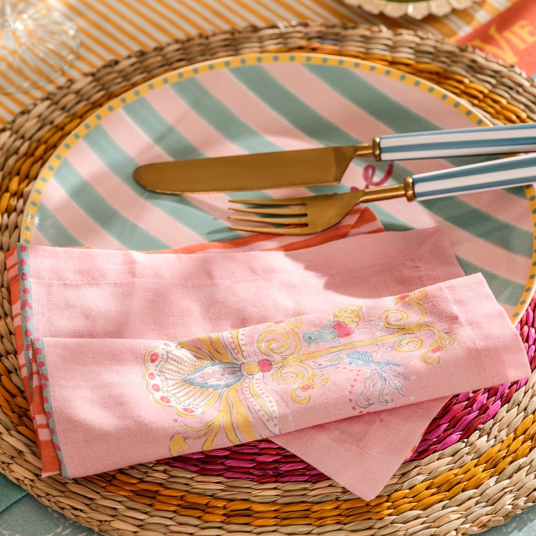 Nilüfer Dijital Baskılı Pamuk Peçete Seti 45x45 Cm Renkli