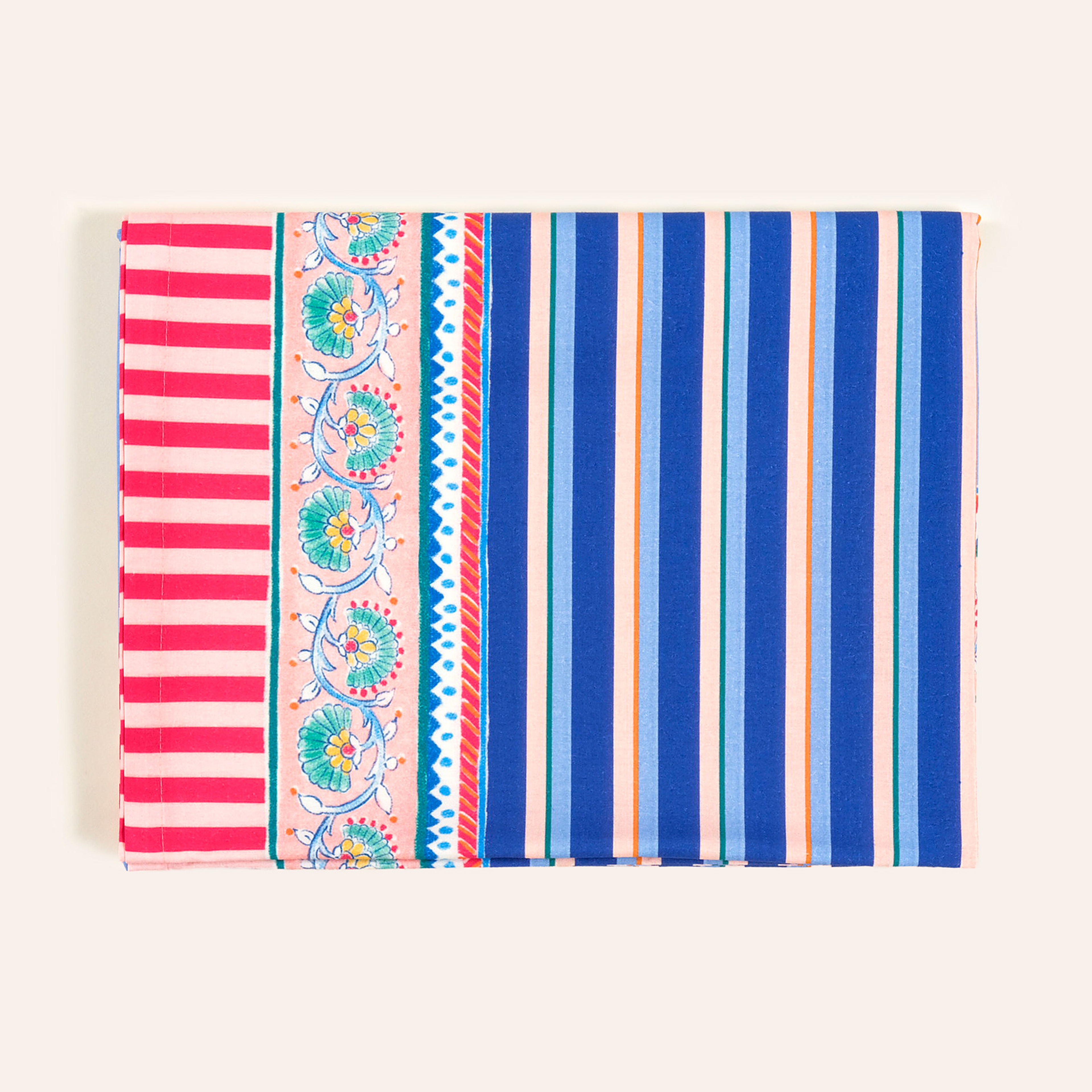 Nilüfer Dijital Baskılı Pamuk Masa Örtüsü 160x240 Cm Mavi