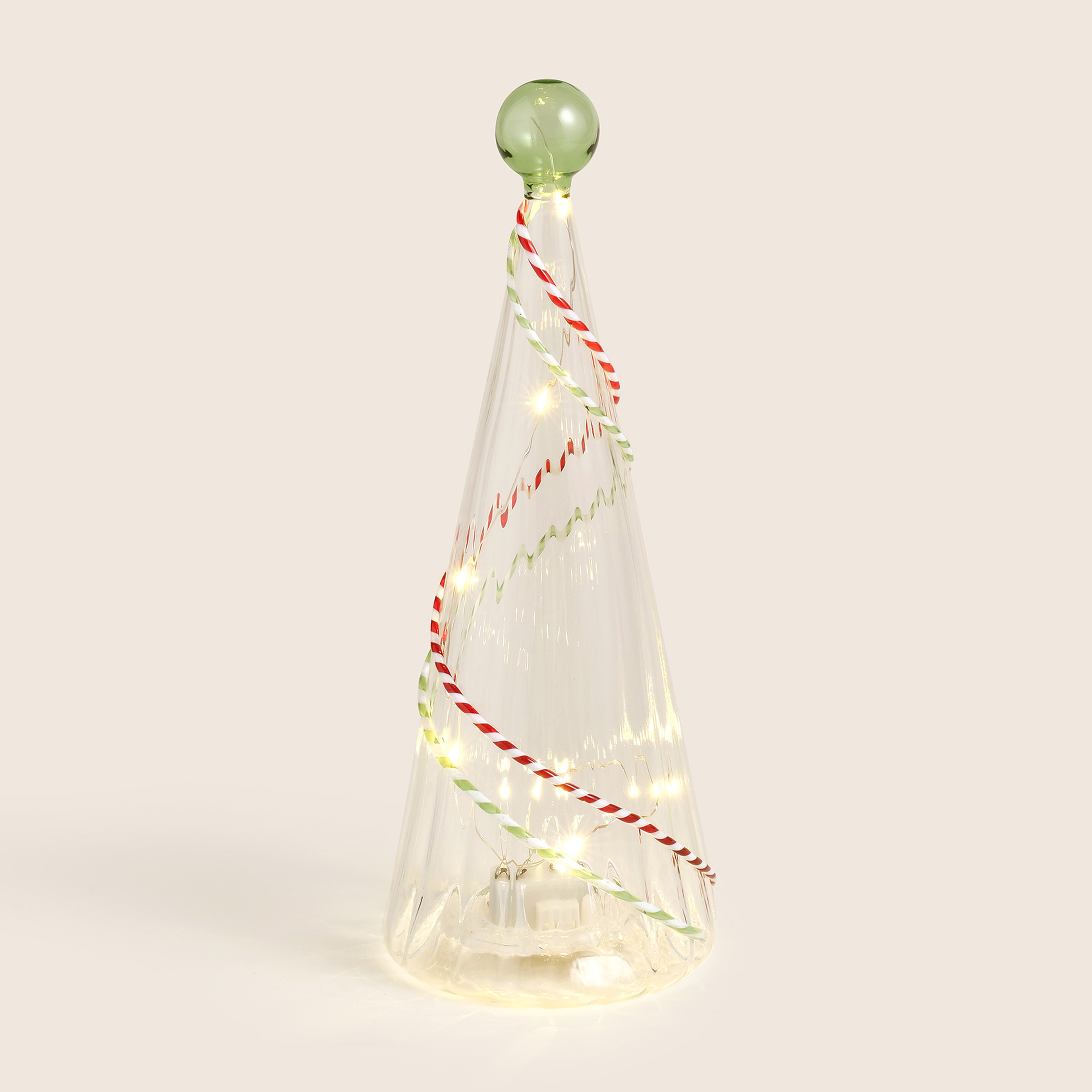 Henan Borosilikat Cam Dekoratif Aydınlatma 23 Cm Şeffaf- Kırmızı