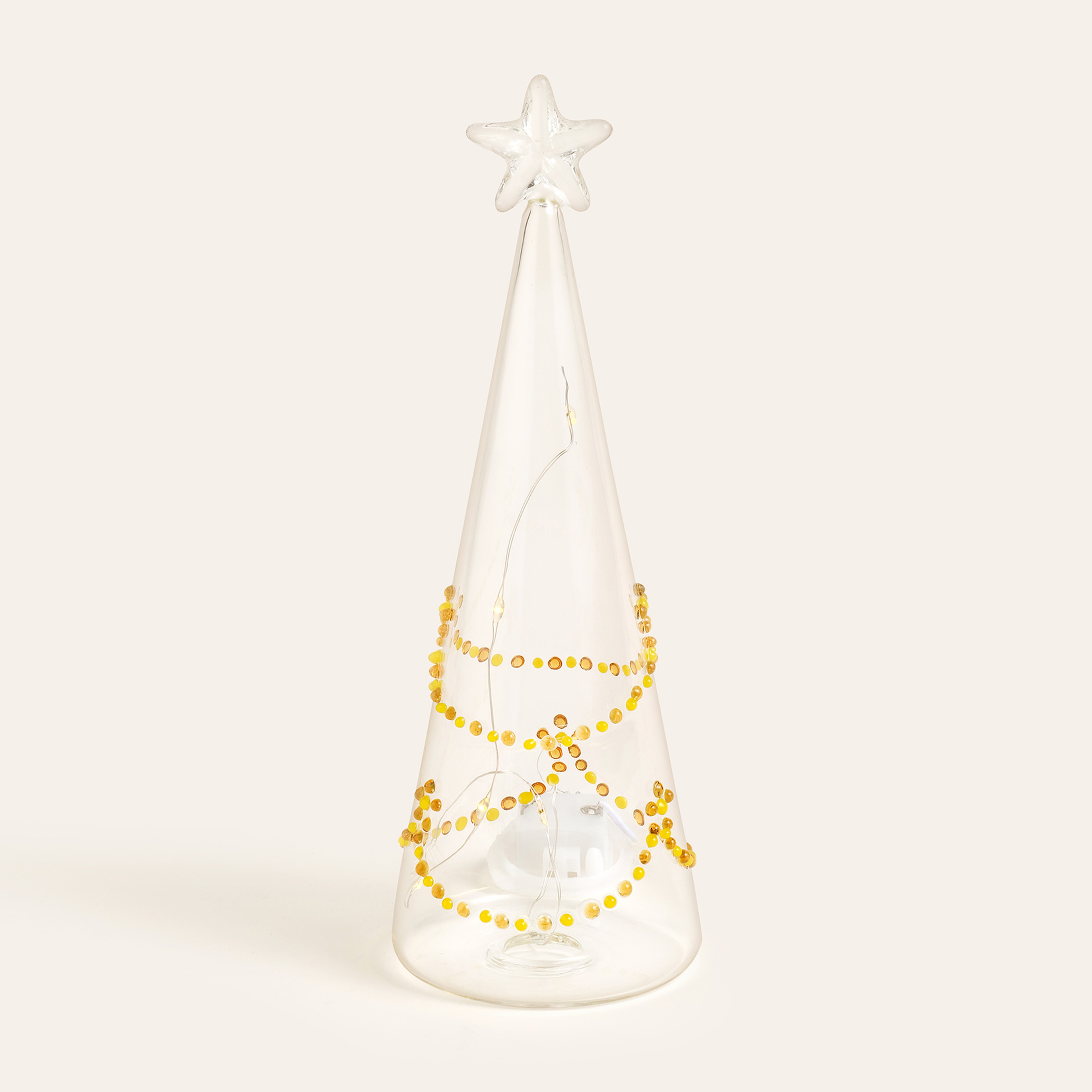 Henan Borosilikat Cam Dekoratif Aydınlatma 21 Cm Şeffaf - Sarı