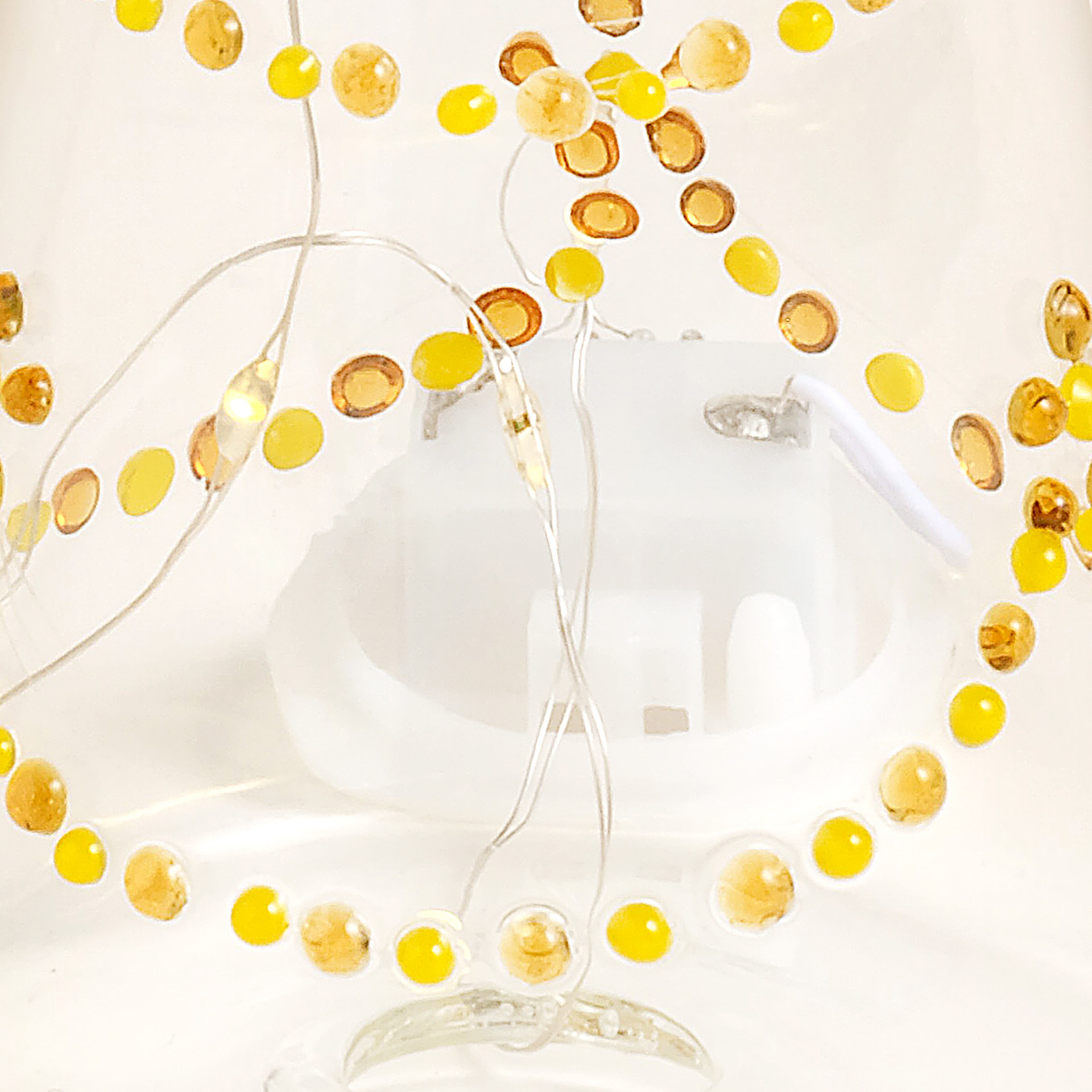 Henan Borosilikat Cam Dekoratif Aydınlatma 21 Cm Şeffaf - Sarı