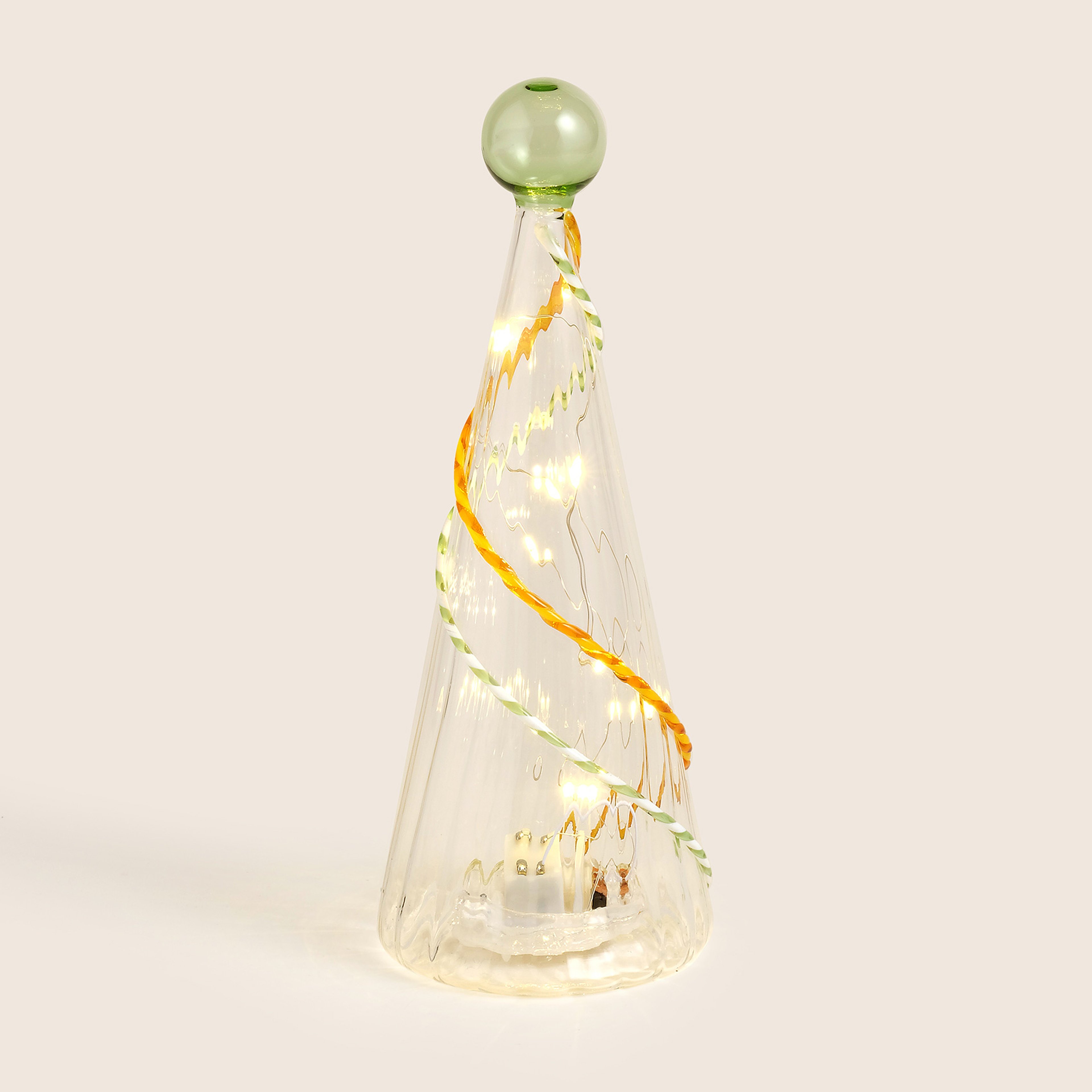 Henan Borosilikat Cam Dekoratif Aydınlatma 20 Cm Şeffaf - Sarı