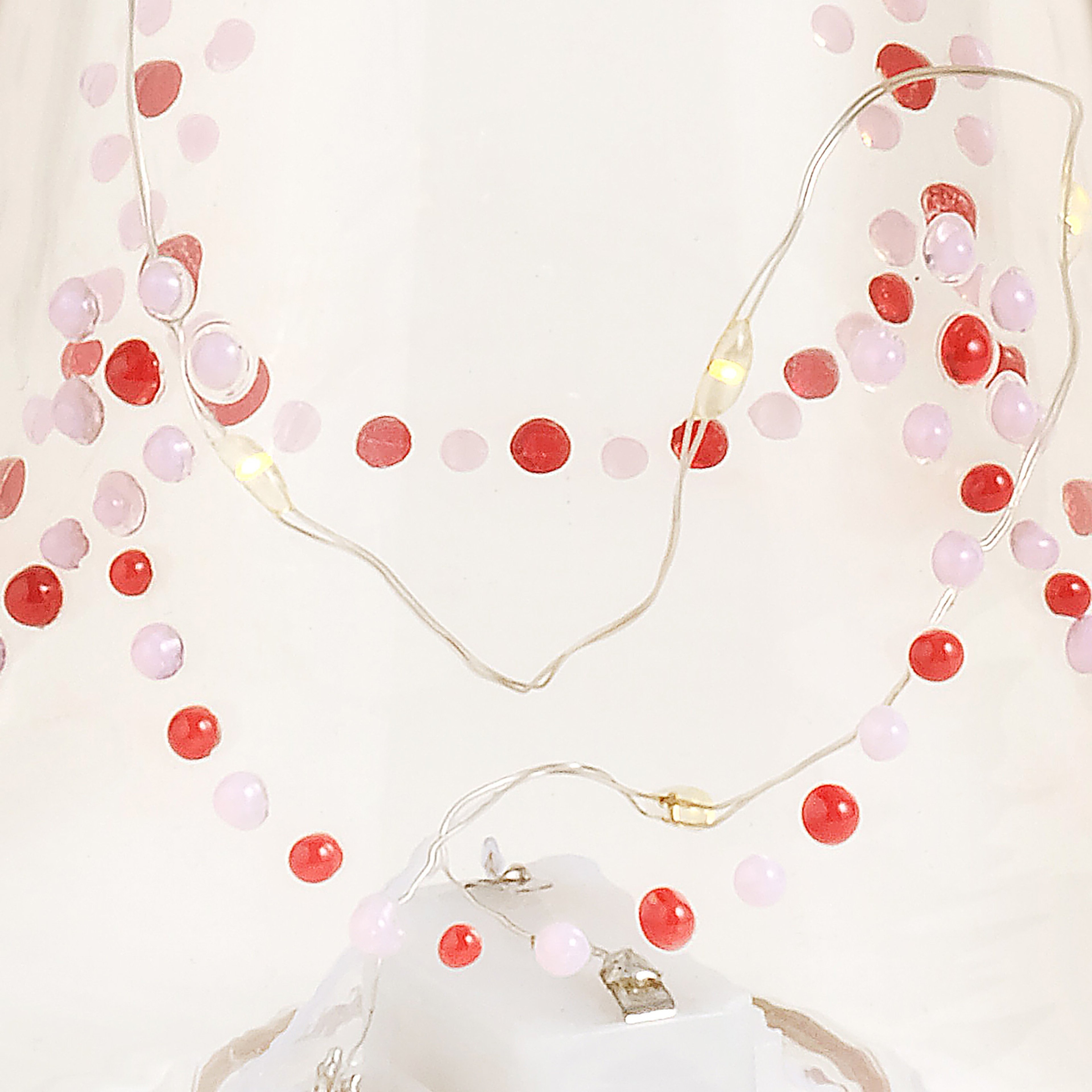 Henan Borosilikat Cam Dekoratif Aydınlatma 24 Cm Şeffaf- Kırmızı