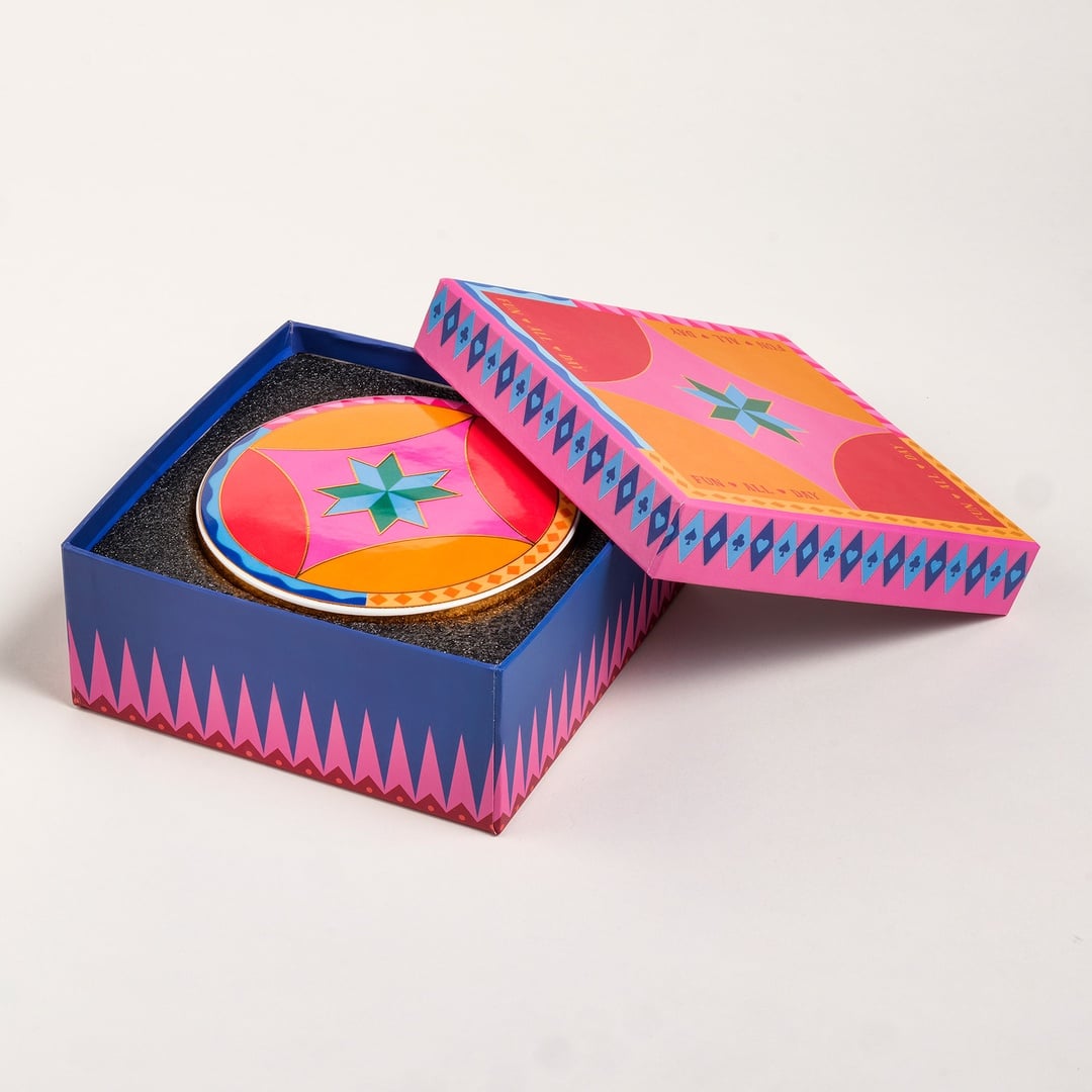 Shekou Porselen Dekoratif Obje 12x12x4 Cm Renkli