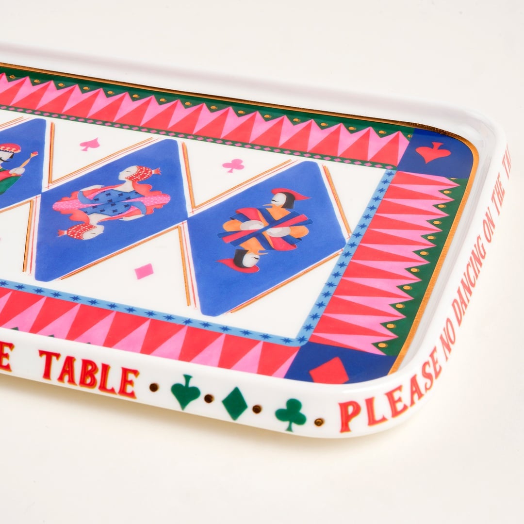 Shekou Porselen Dekoratif Tepsi 31x20x3 Cm Renkli