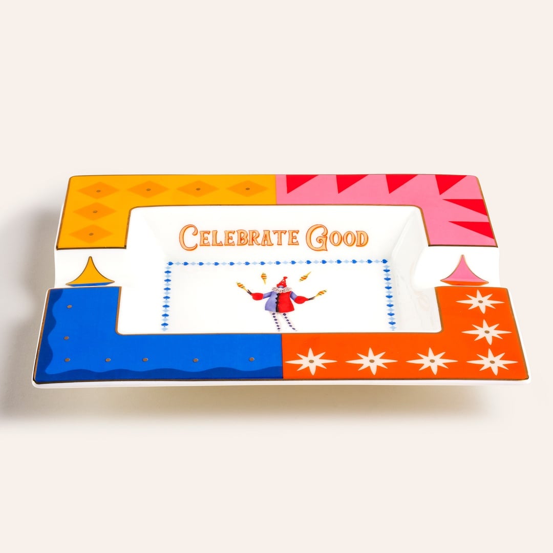 Luohu Porselen Kül Tablası 19x16x3 Cm Renkli