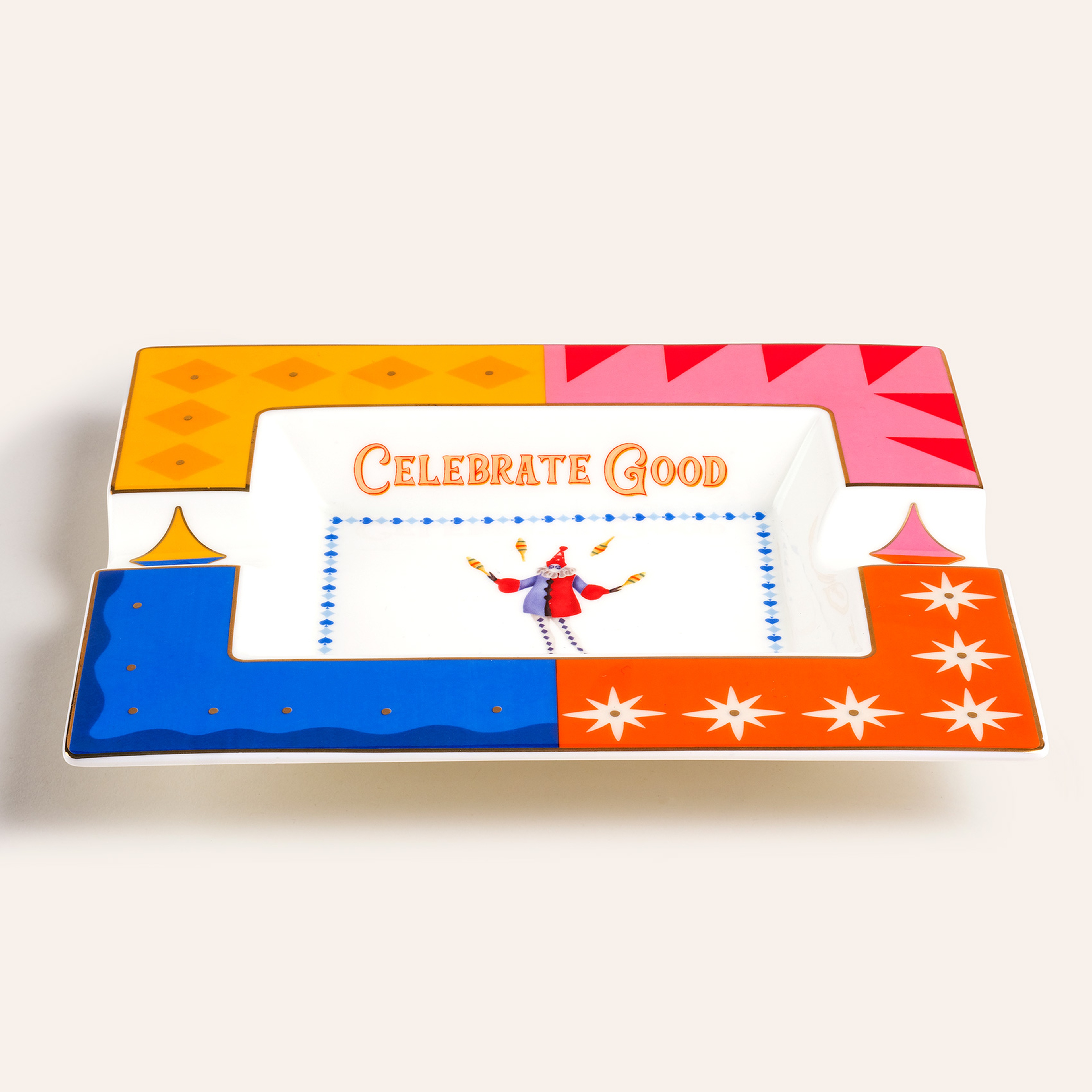 Luohu Porselen Kül Tablası 19x16x3 Cm Renkli