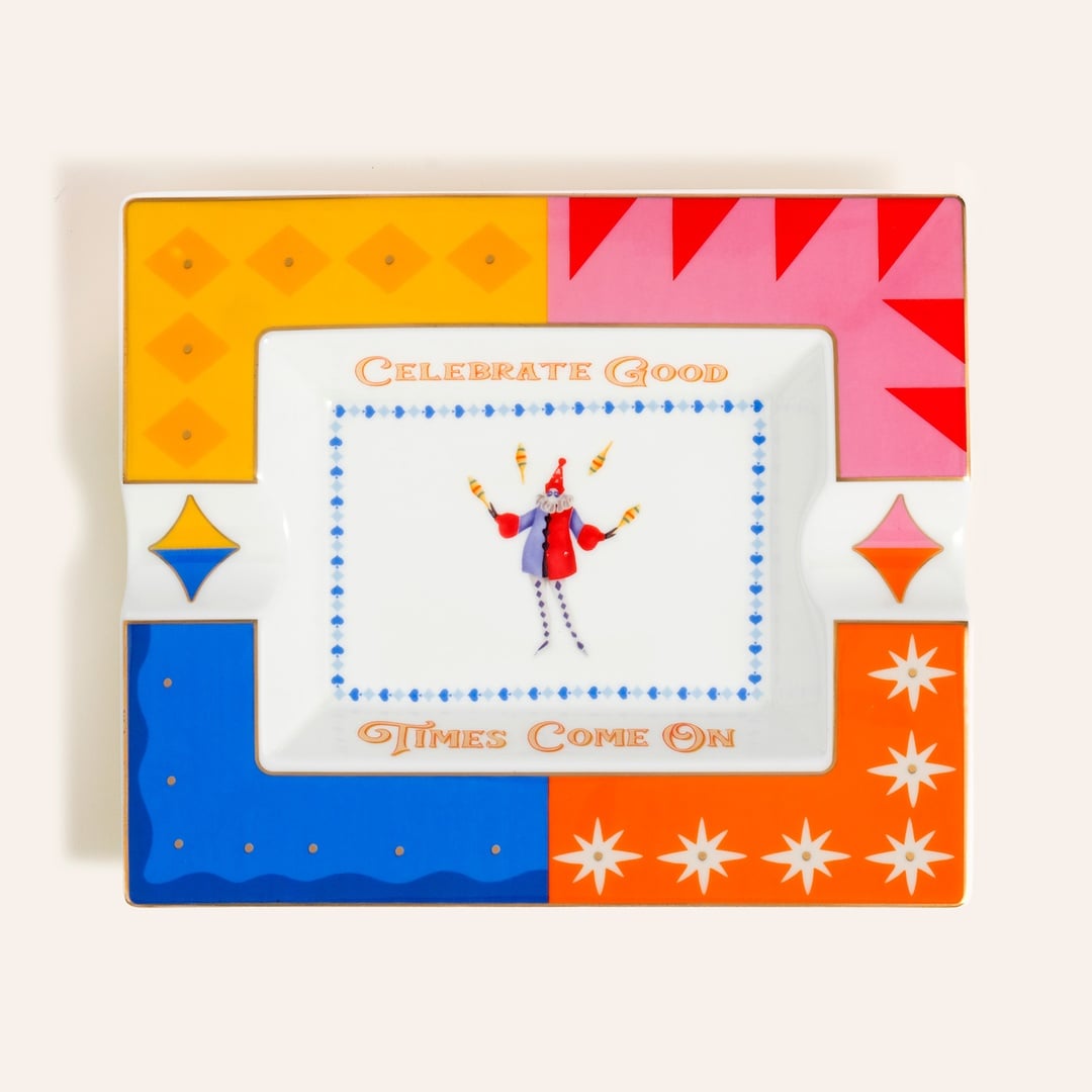 Luohu Porselen Kül Tablası 19x16x3 Cm Renkli