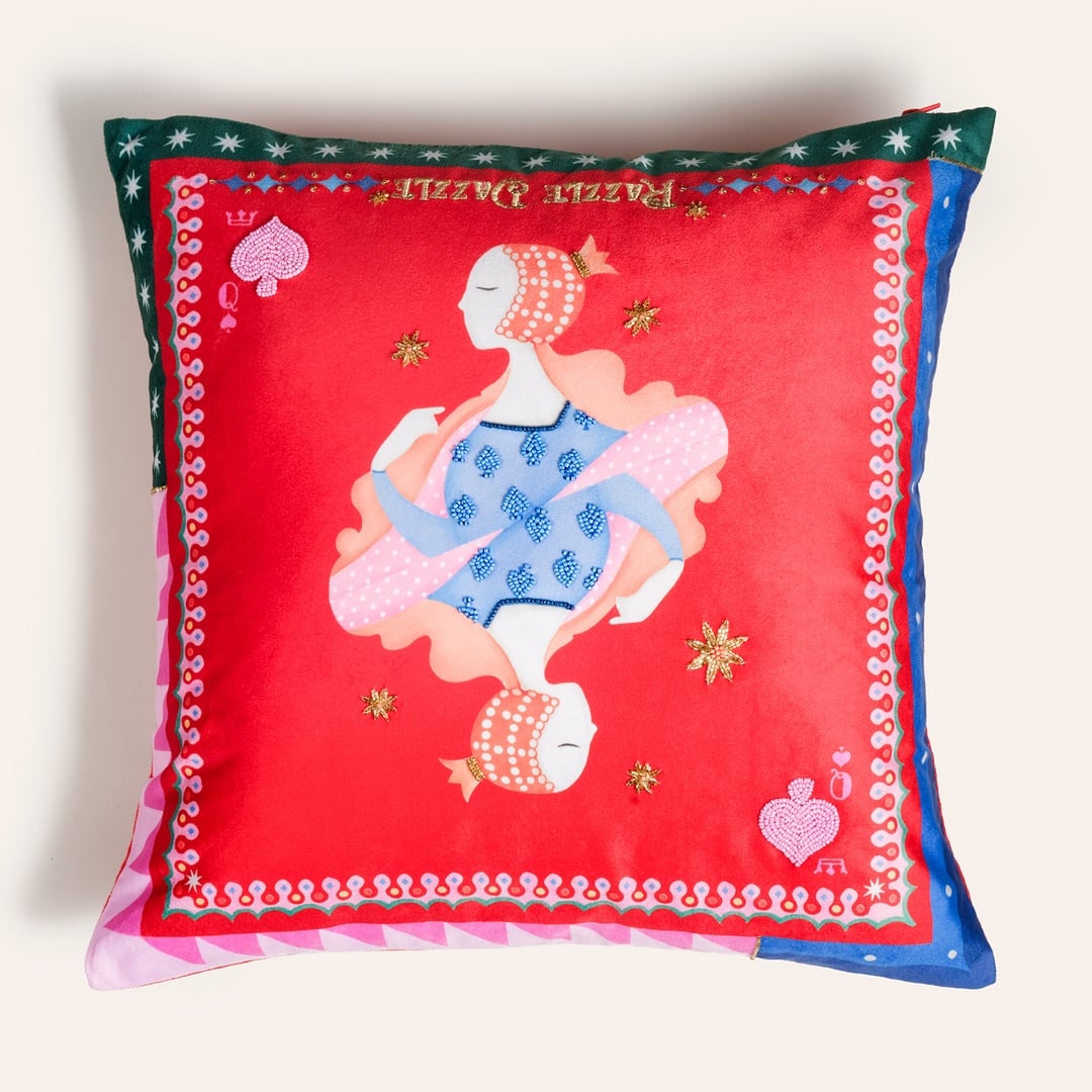 Hansı Dijital Baskılı Dolgulu Kırlent 50x50 Cm Renkli