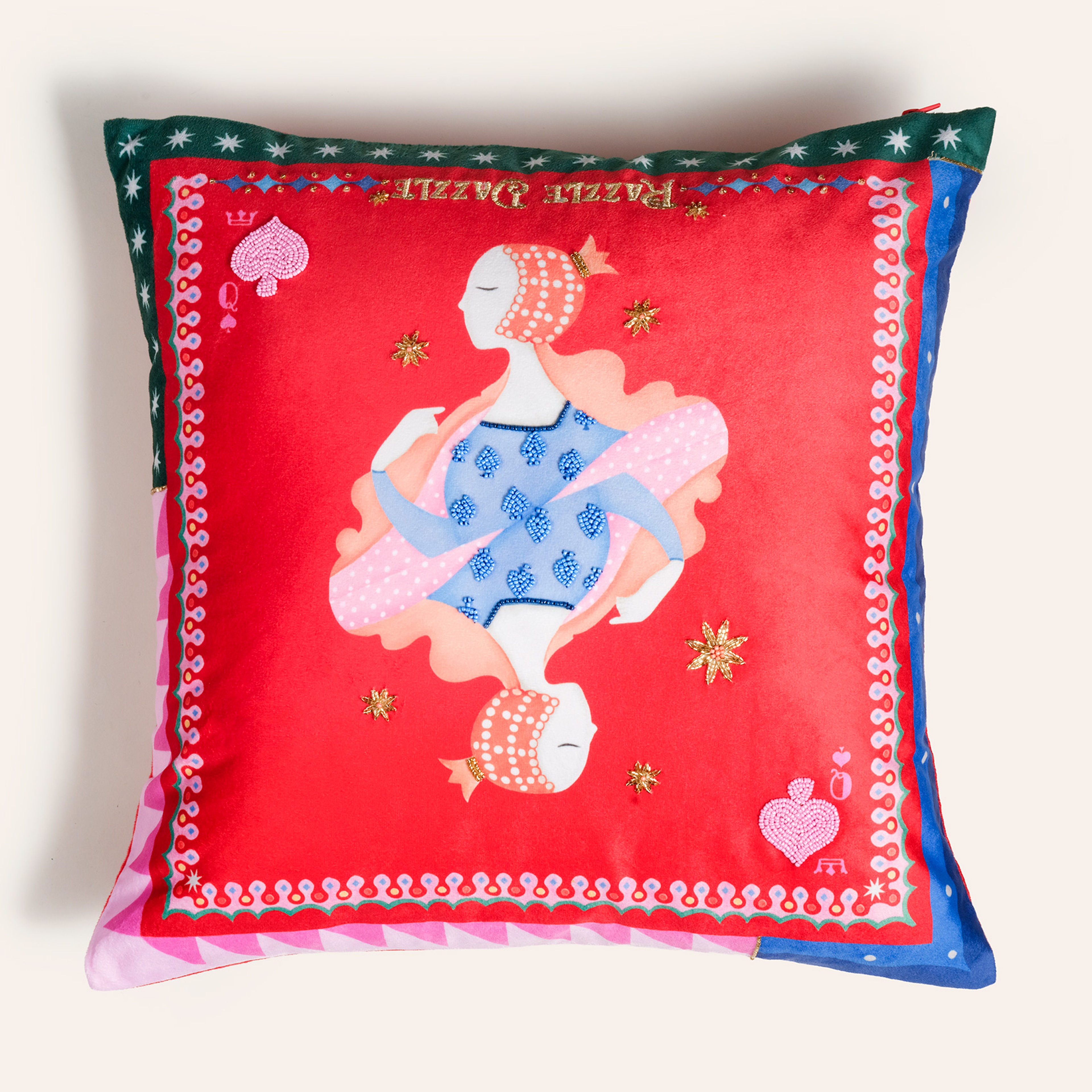 Hansı Dijital Baskılı Dolgulu Kırlent 50x50 Cm Renkli