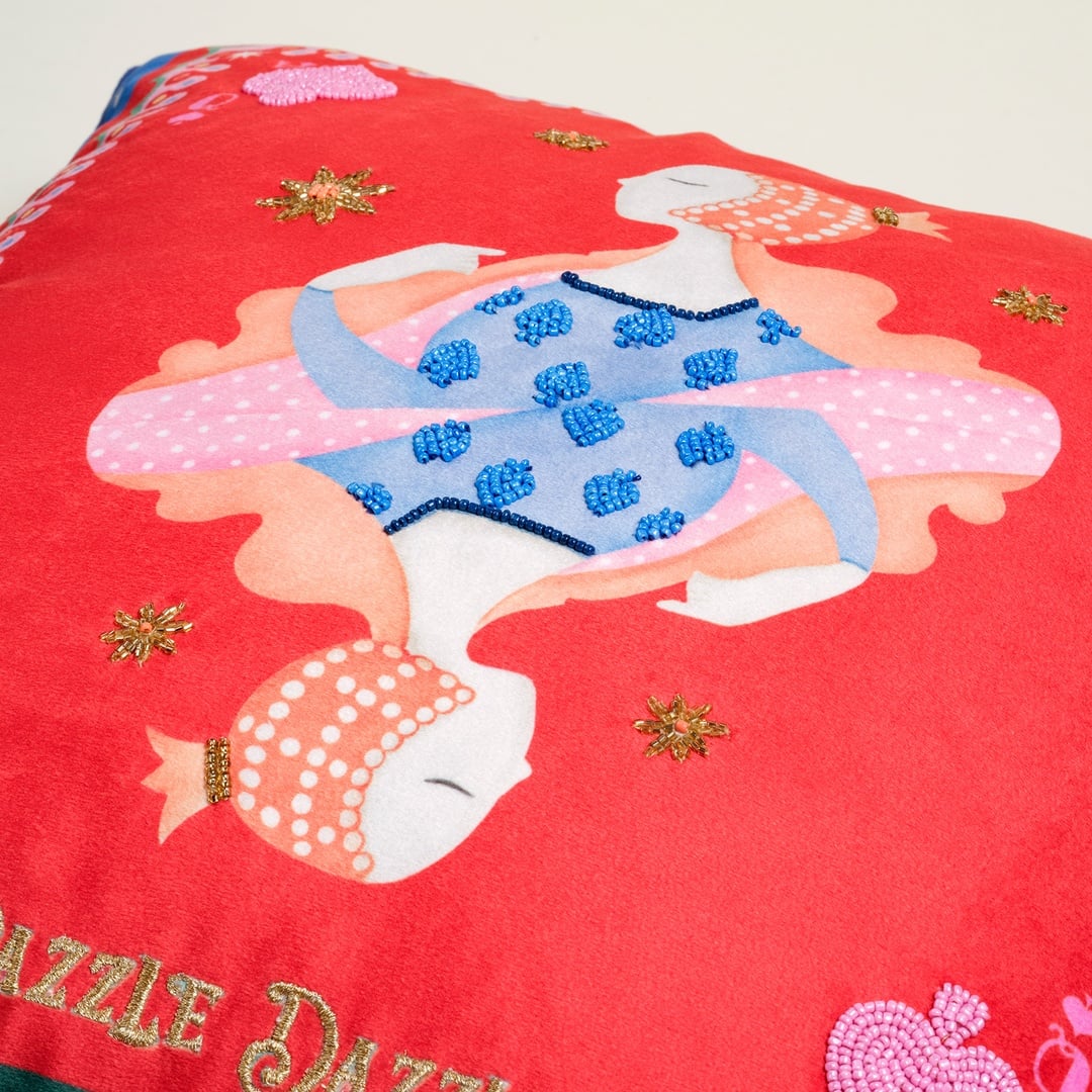 Hansı Dijital Baskılı Dolgulu Kırlent 50x50 Cm Renkli