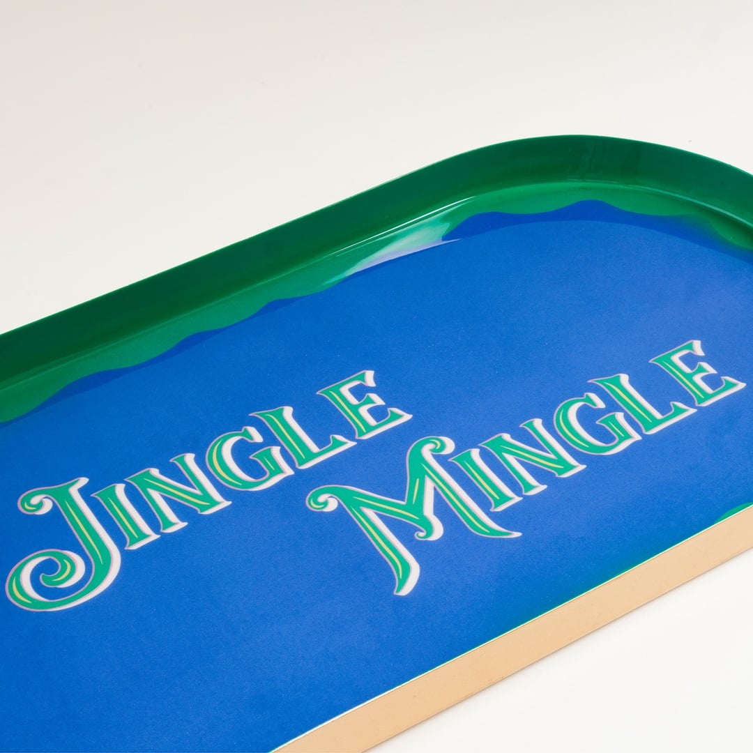 Nanpur Demir Dekoratif Tepsi 35.5x18x2.54 Cm Mavi