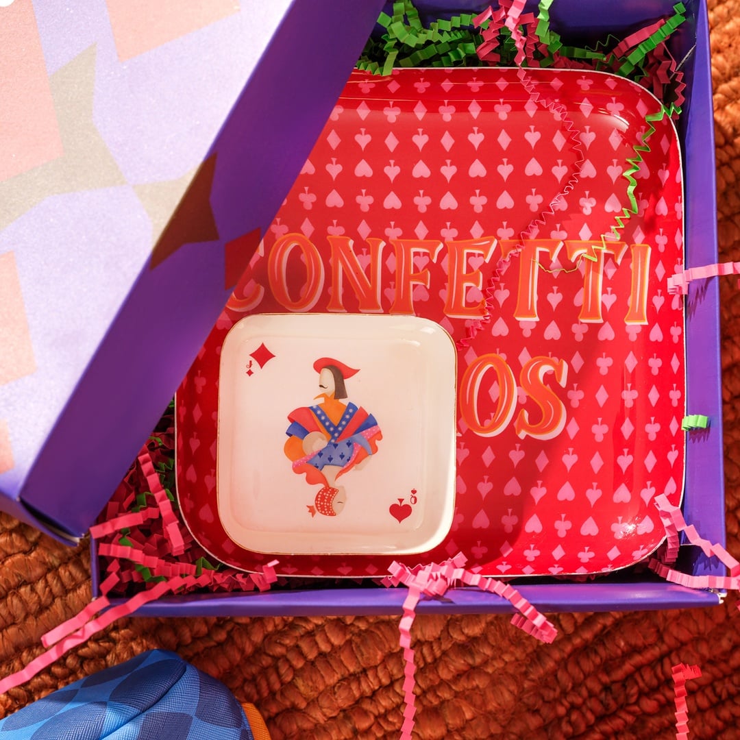 Nanpur Demir Dekoratif Tepsi 19x19x2.5 Cm Turuncu