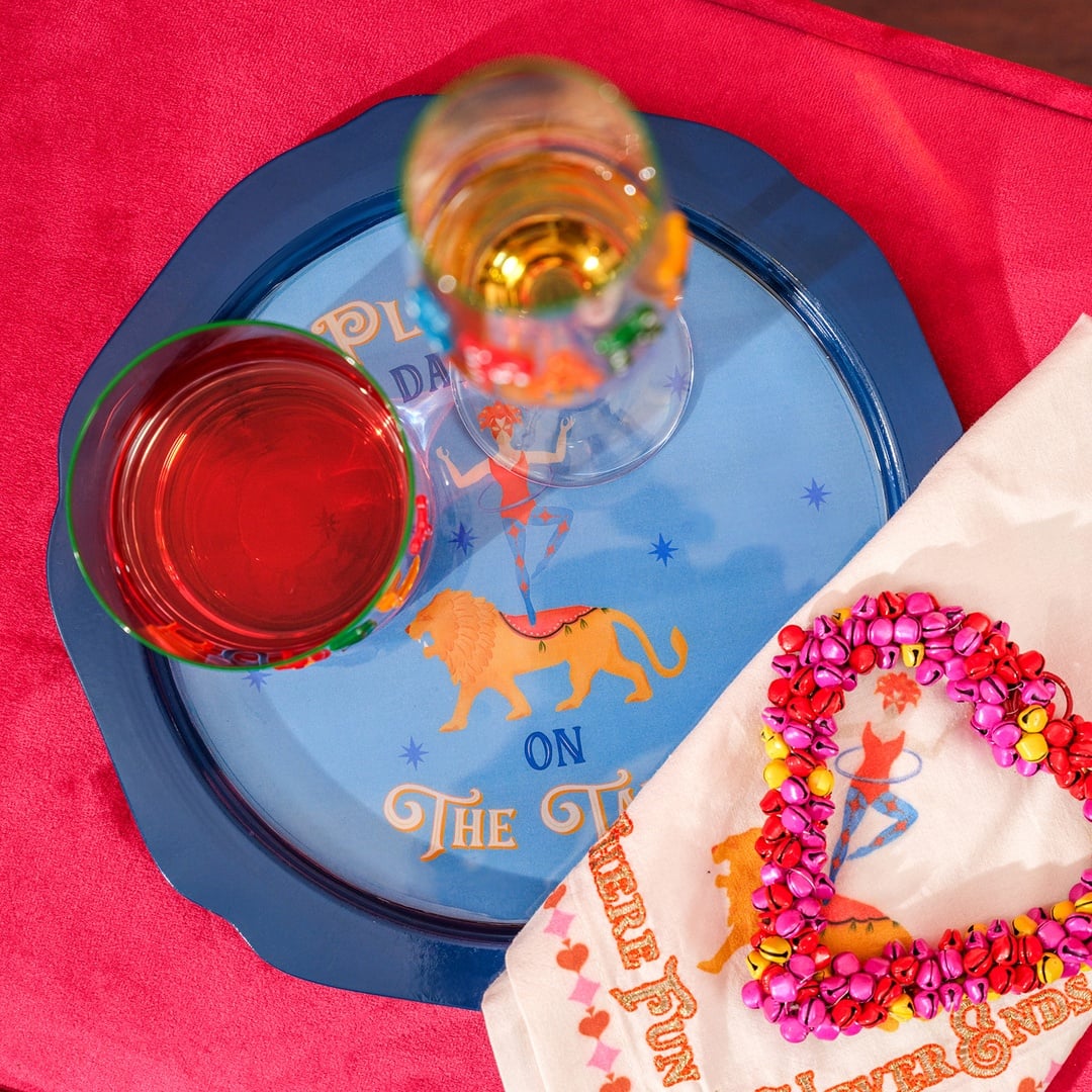 Nanpur Demir Dekoratif Tepsi 26x26x2 Cm Mavi