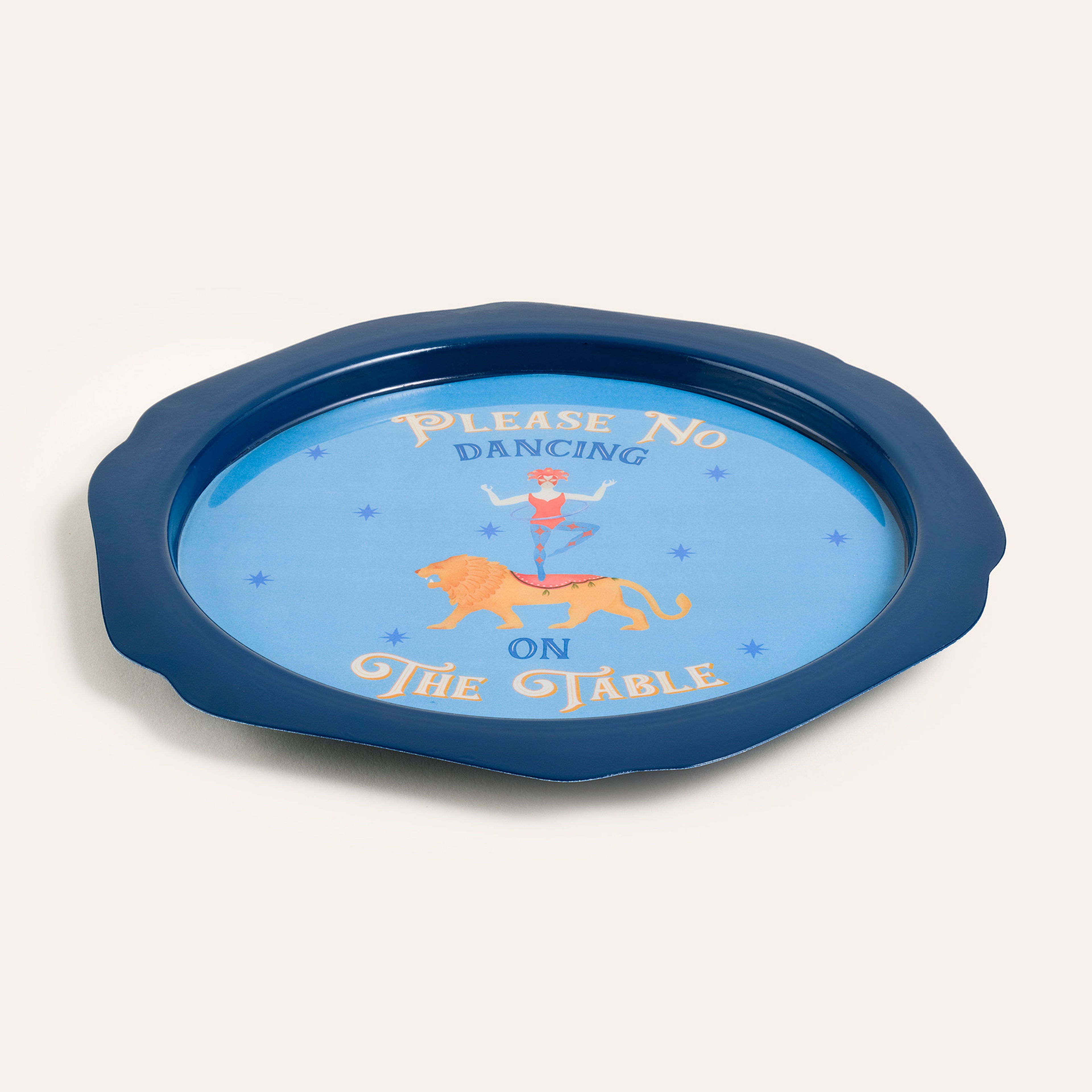 Nanpur Demir Dekoratif Tepsi 26x26x2 Cm Mavi