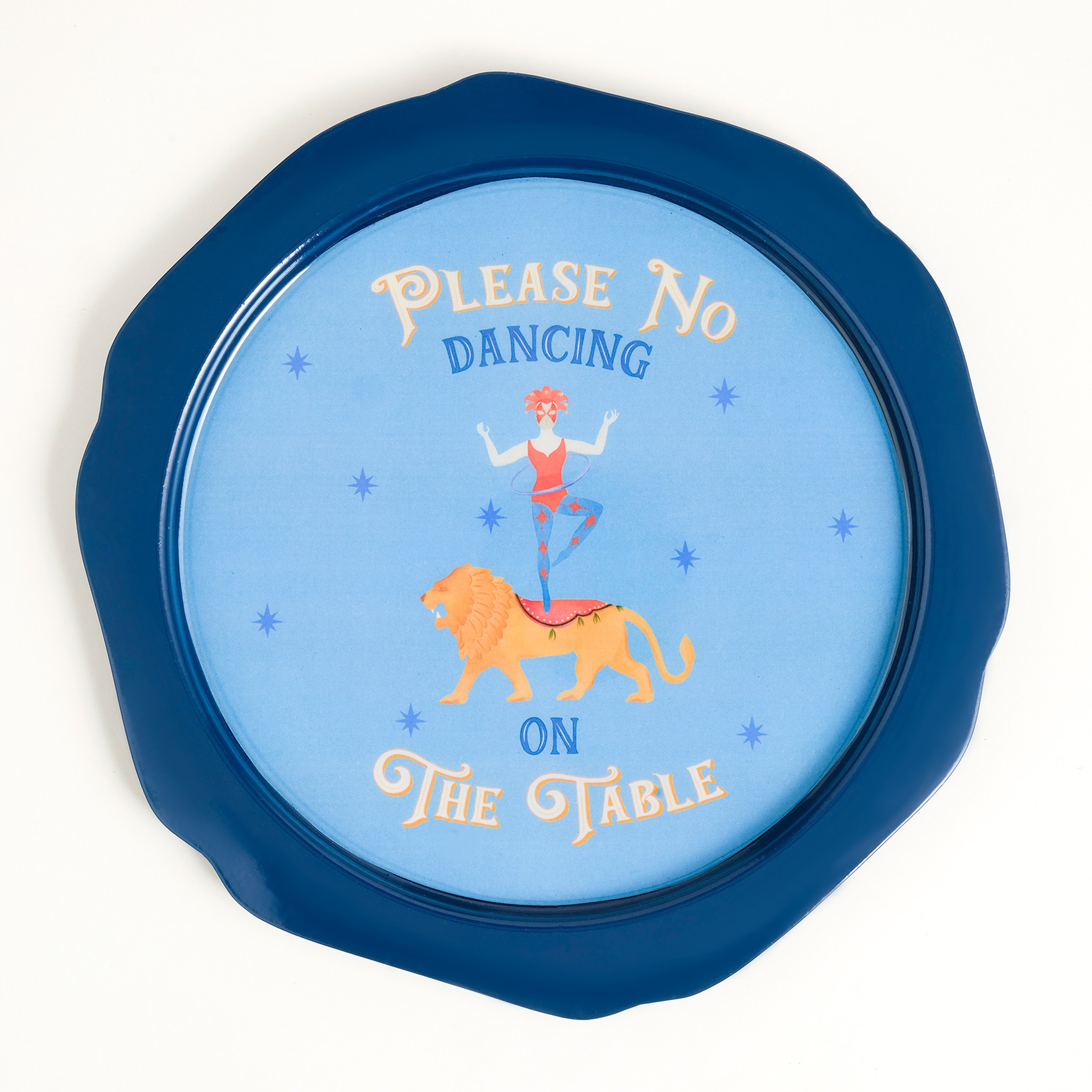 Nanpur Demir Dekoratif Tepsi 26x26x2 Cm Mavi