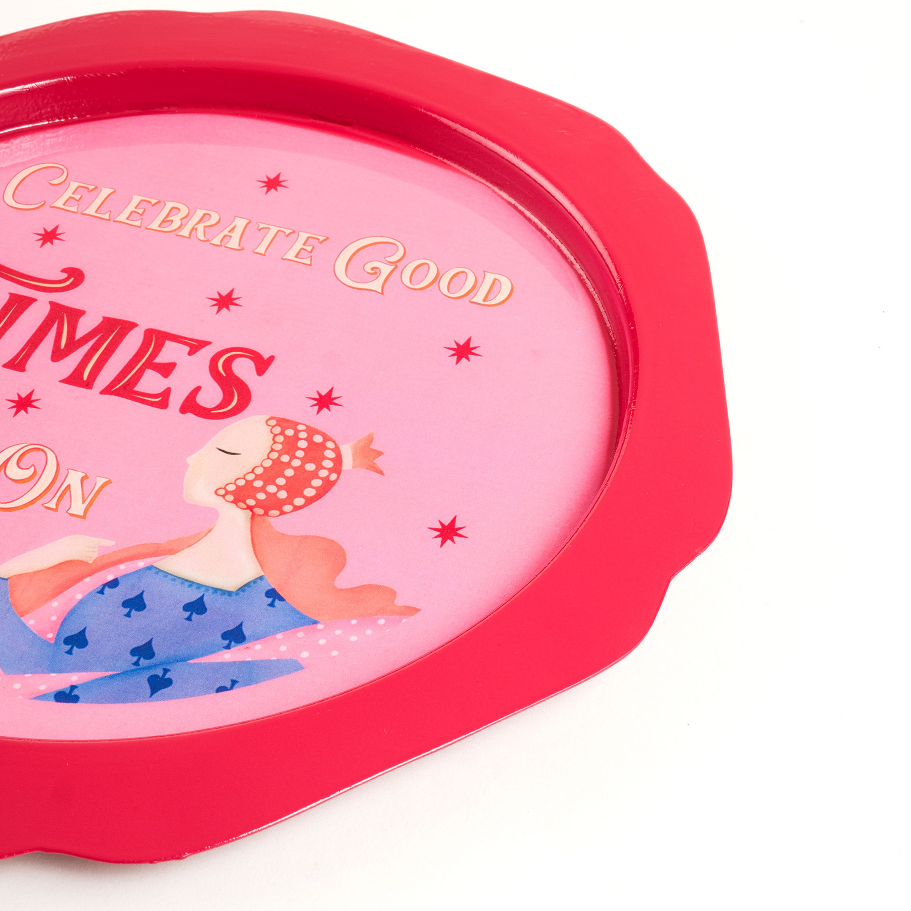 Nanpur Demir Dekoratif Tepsi 26x26x2 Cm Kırmızı