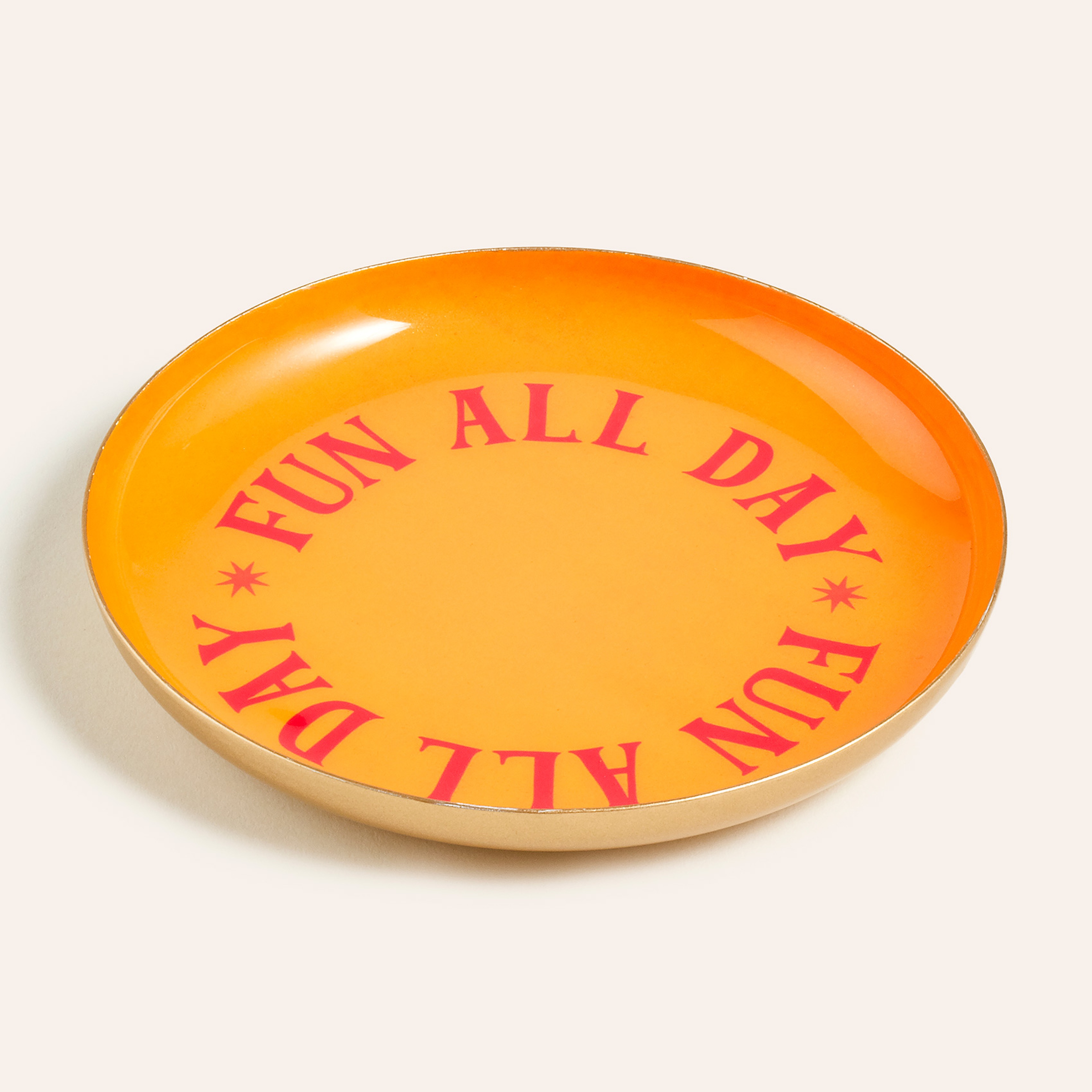 Nanpur Demir Dekoratif Tepsi 14x14x2.54 Cm Sarı