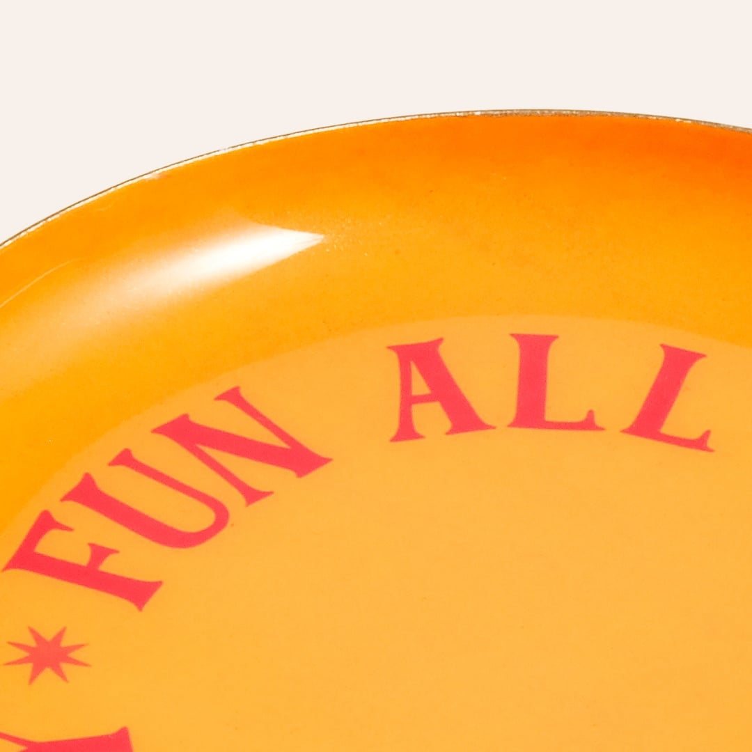 Nanpur Demir Dekoratif Tepsi 14x14x2.54 Cm Sarı