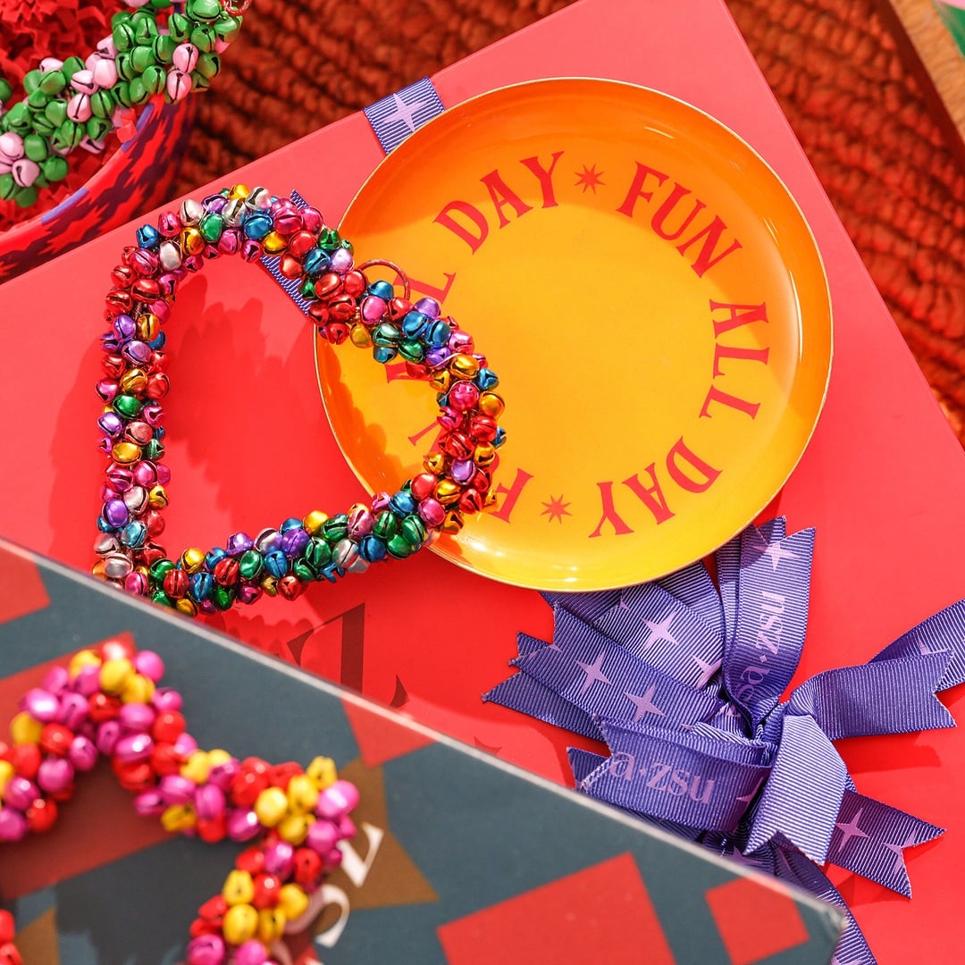 Nanpur Demir Dekoratif Tepsi 14x14x2.54 Cm Sarı