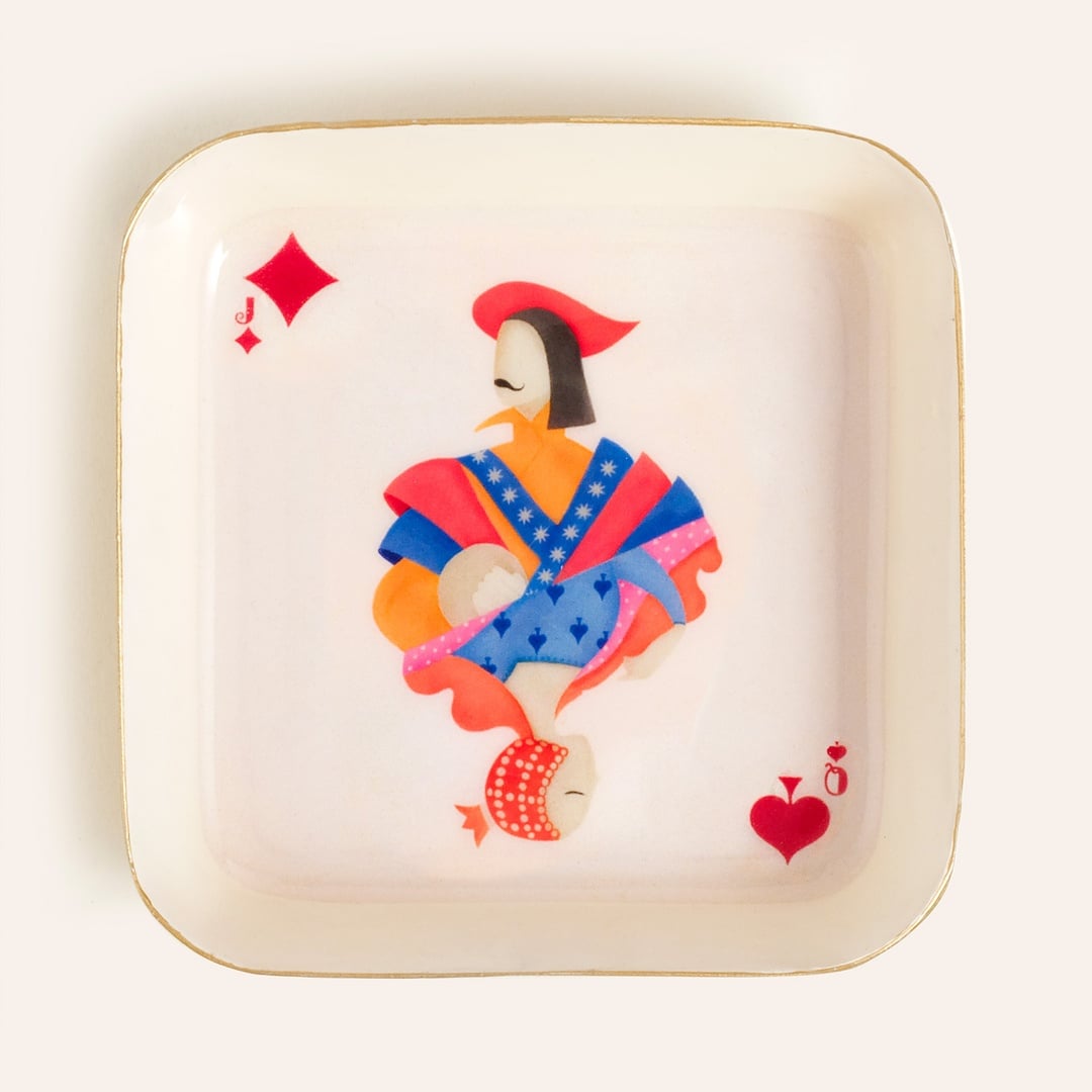 Nanpur Demir Dekoratif Tepsi 9x9x2 Cm Beyaz