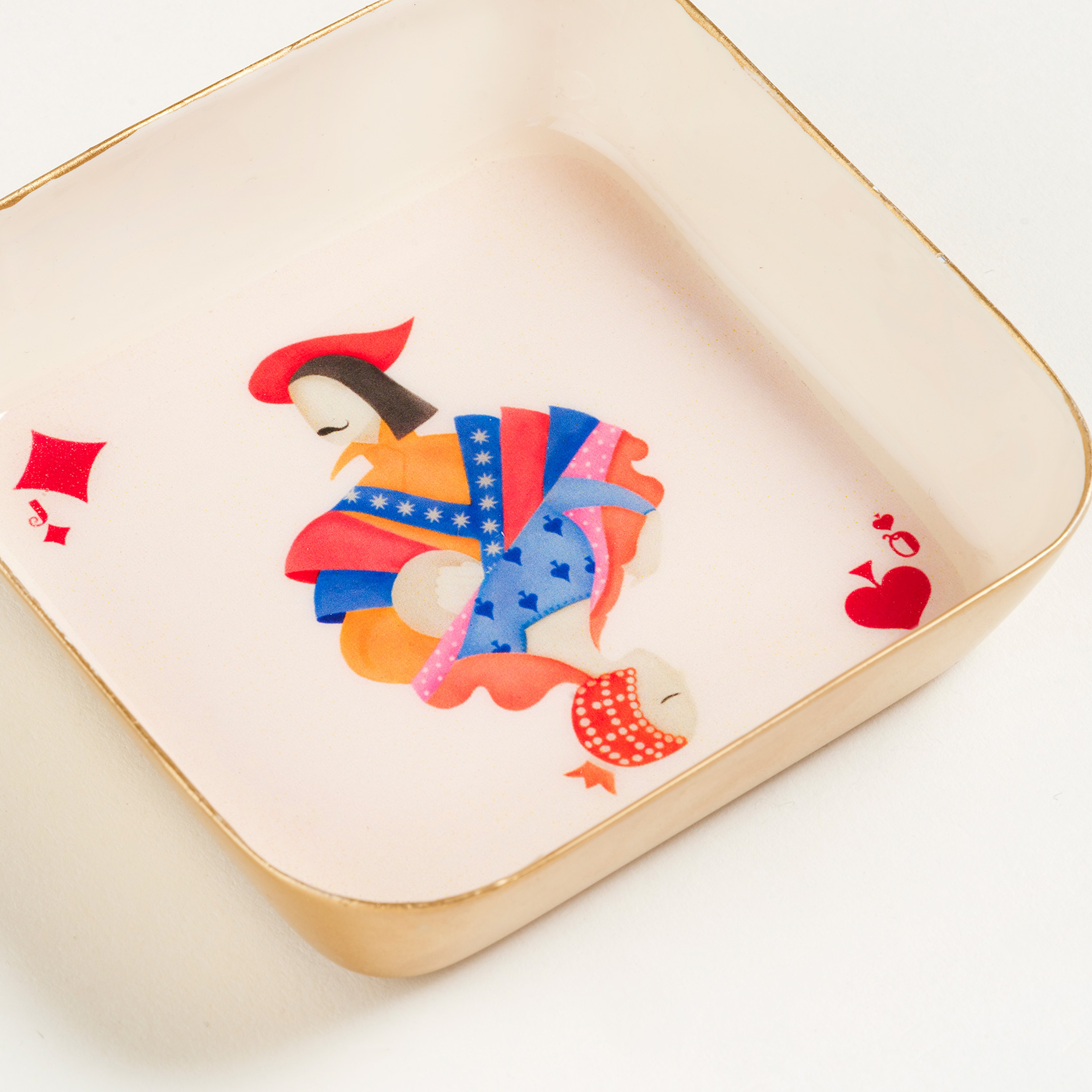 Nanpur Demir Dekoratif Tepsi 9x9x2 Cm Beyaz