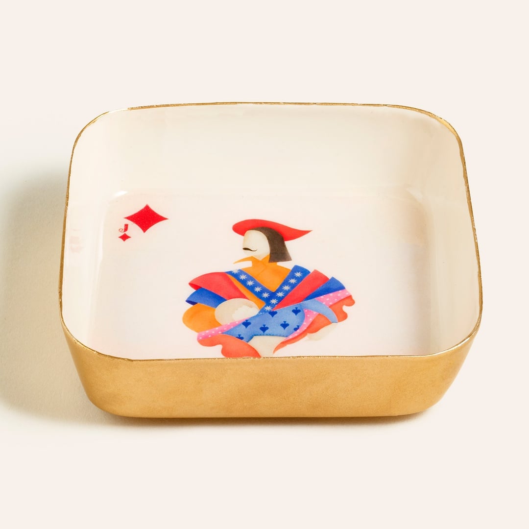 Nanpur Demir Dekoratif Tepsi 9x9x2 Cm Beyaz