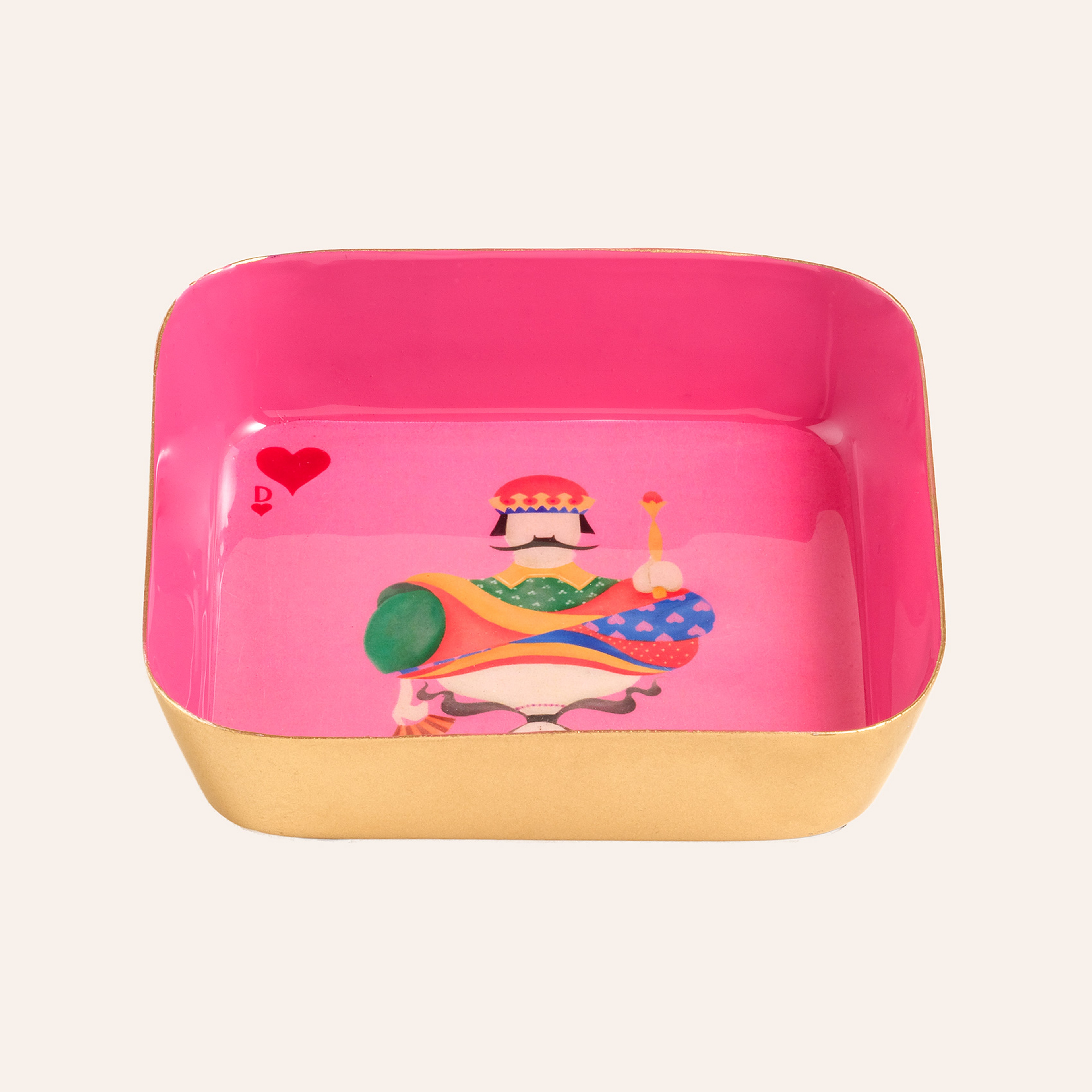 Nanpur Demir Dekoratif Tepsi 9x9x2 Cm Pembe