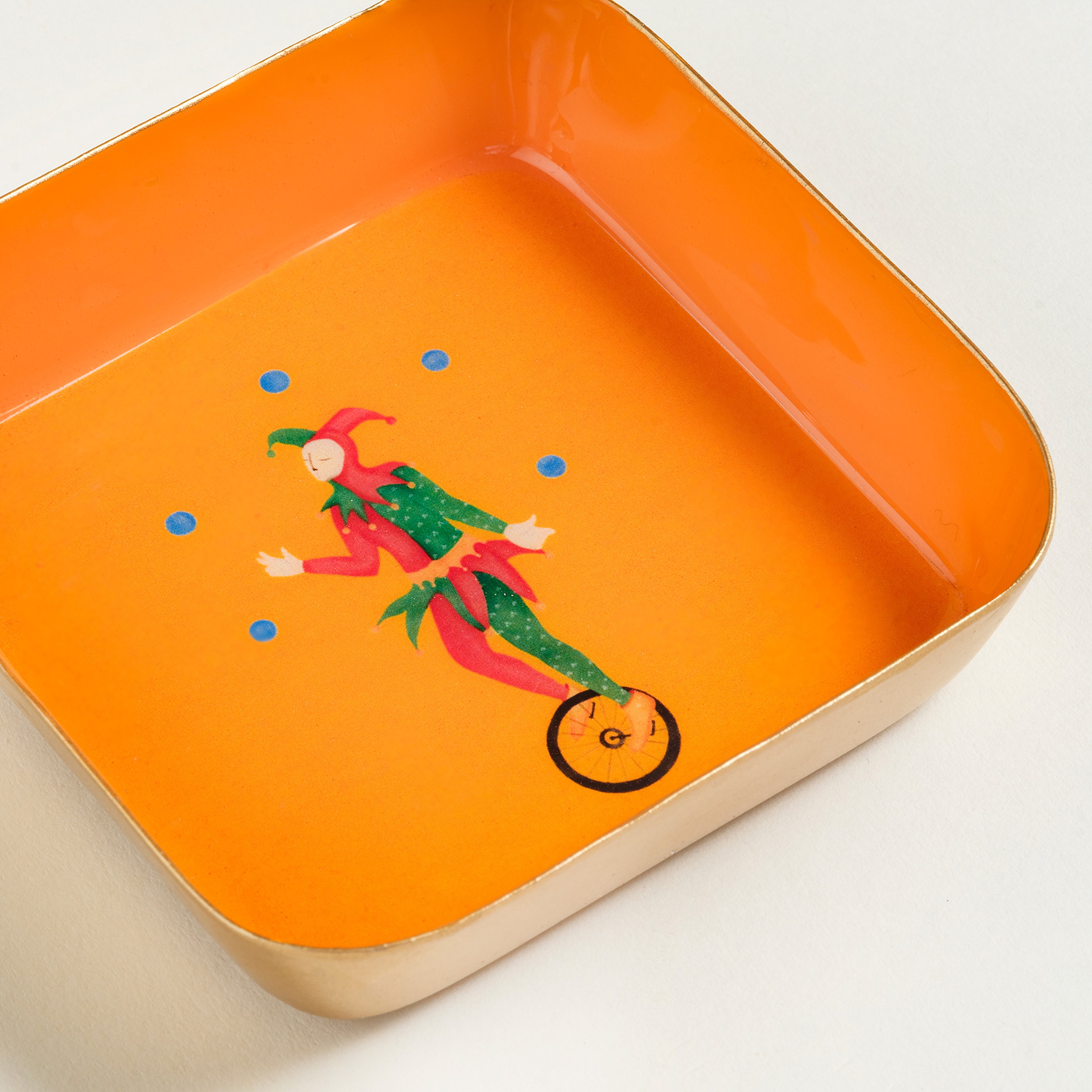 Nanpur Demir Dekoratif Tepsi 9x9x2.5 Cm Turuncu