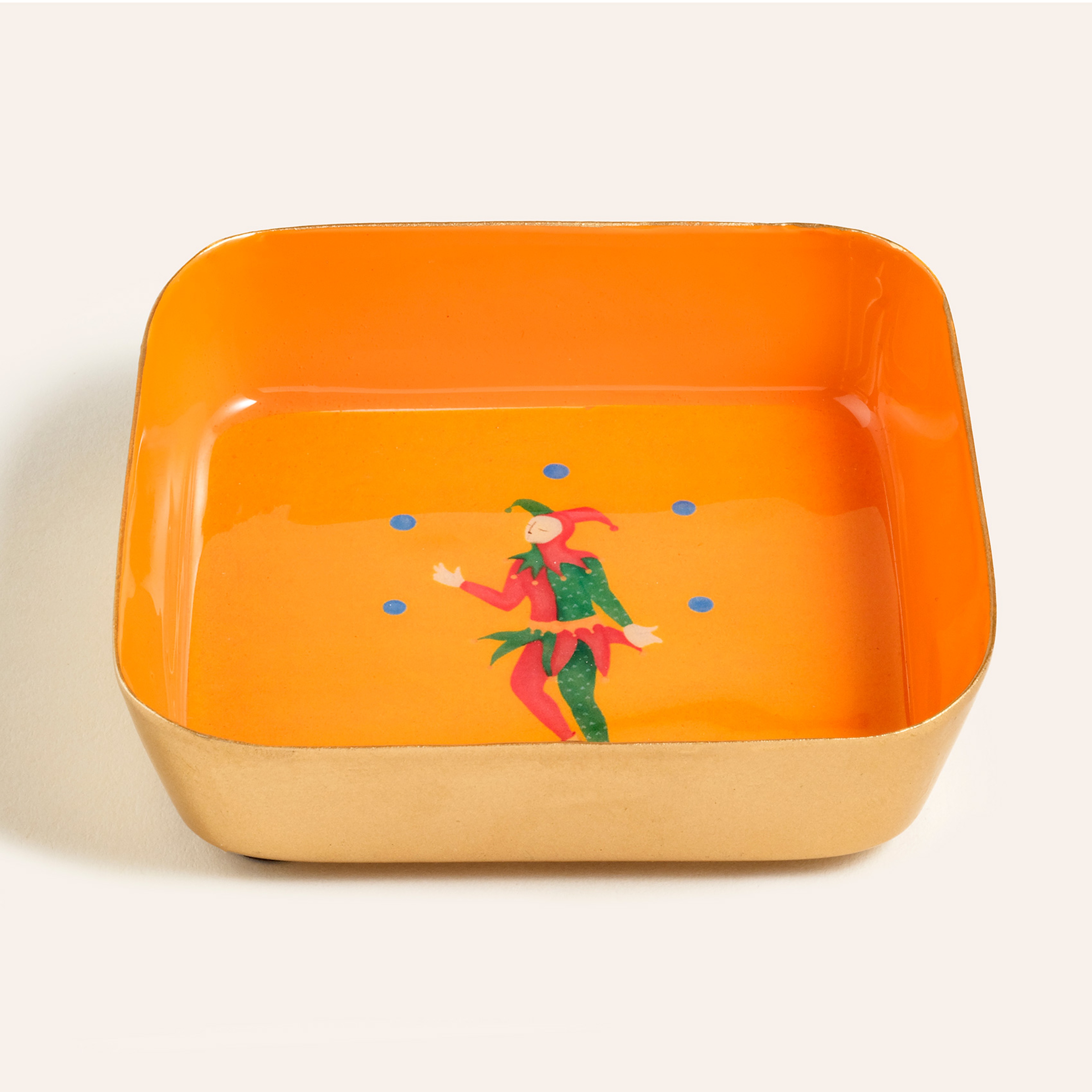 Nanpur Demir Dekoratif Tepsi 9x9x2.5 Cm Turuncu