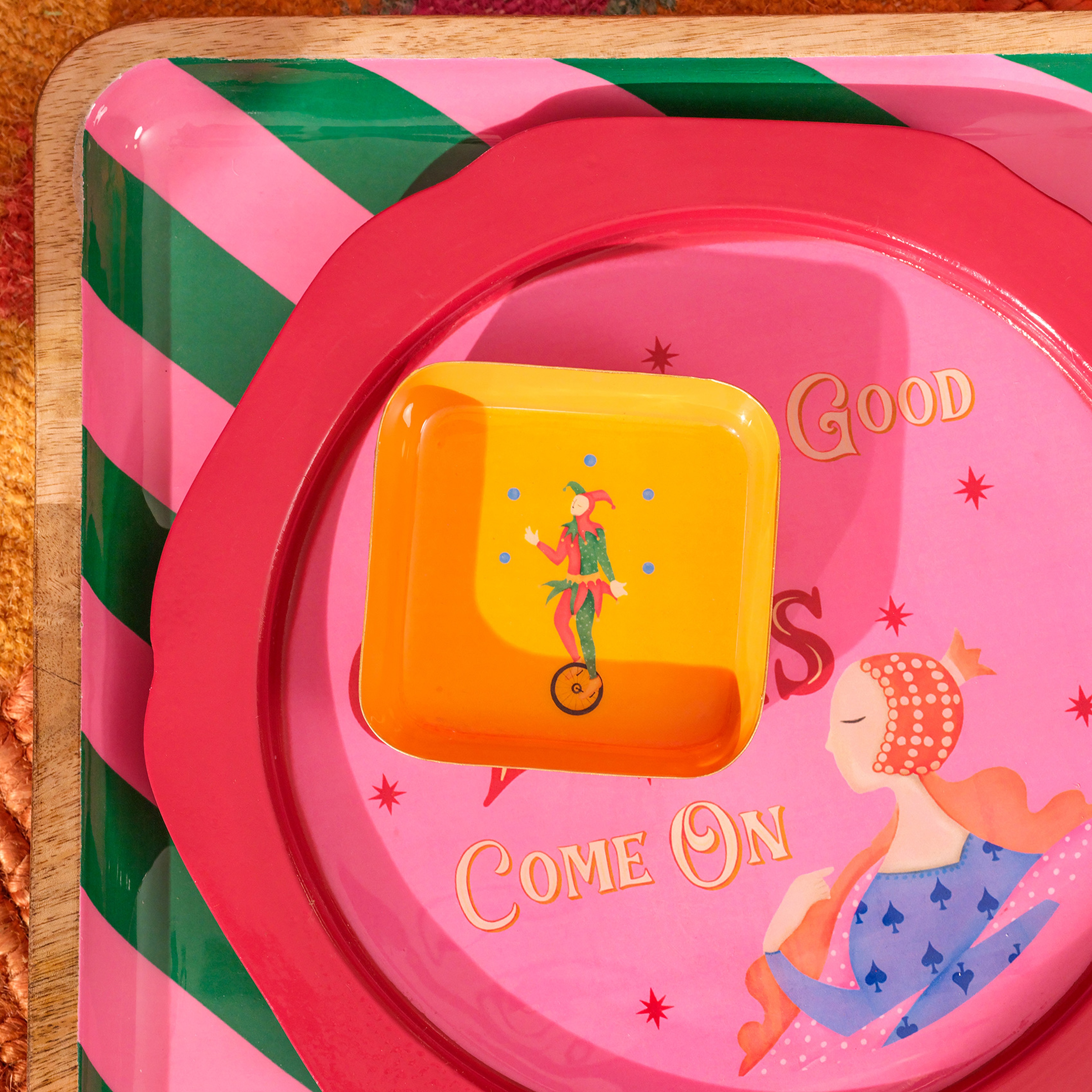 Nanpur Demir Dekoratif Tepsi 9x9x2.5 Cm Turuncu