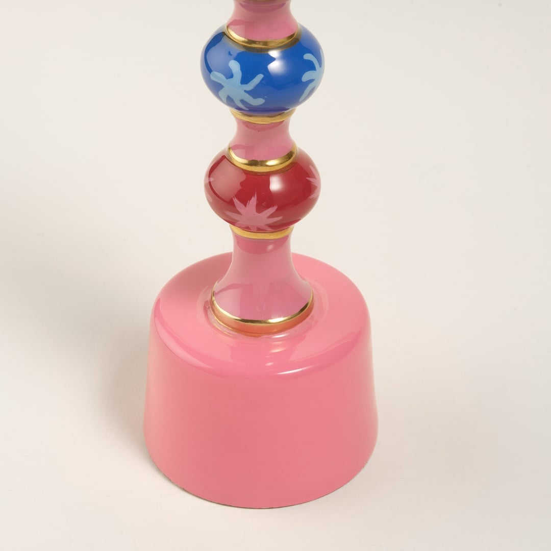 Nanpur Demir Şamdan 6.5x6.5x28 Cm Pembe