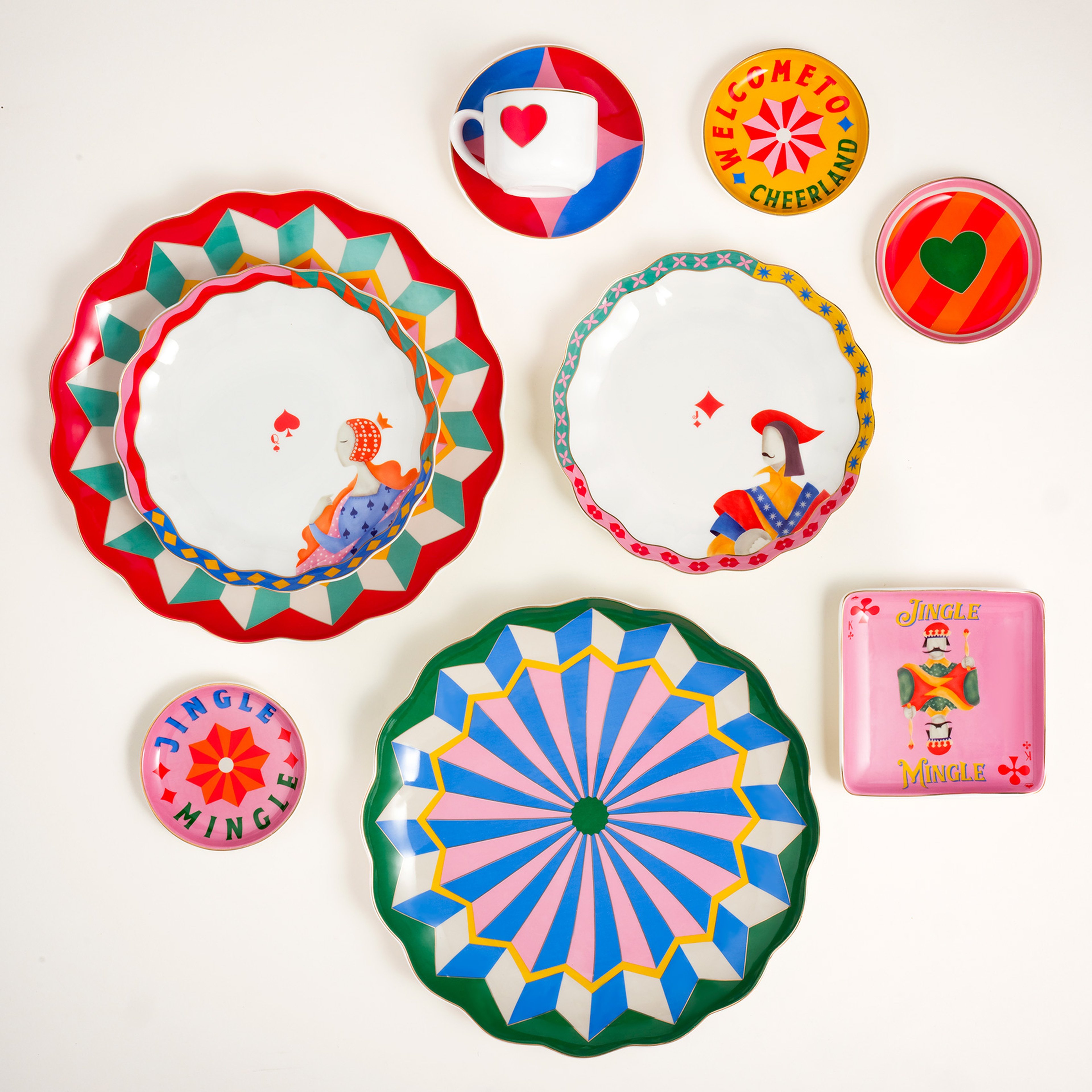 Luohu Porselen Yemek Tabağı 27x27x3 Cm Yeşil