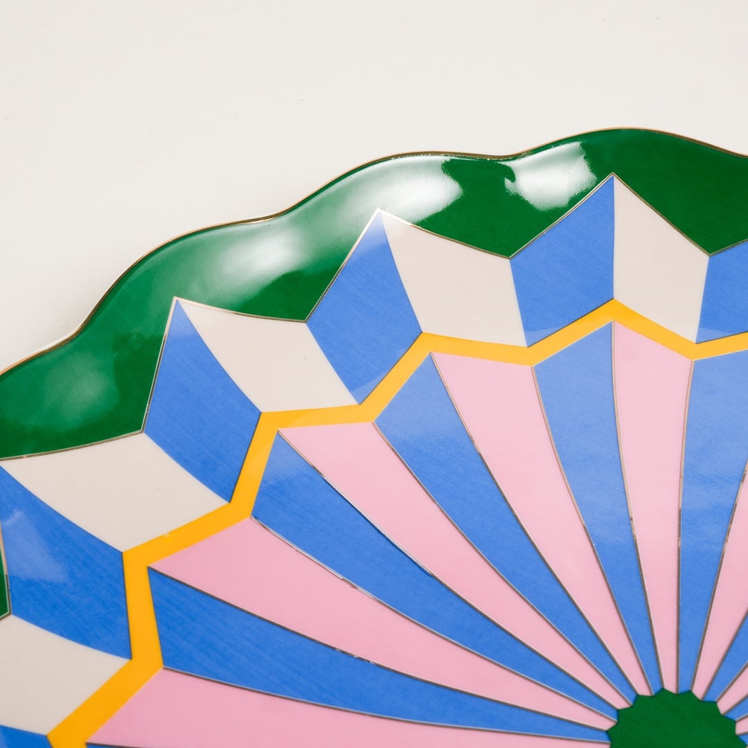 Luohu Porselen Yemek Tabağı 27x27x3 Cm Yeşil