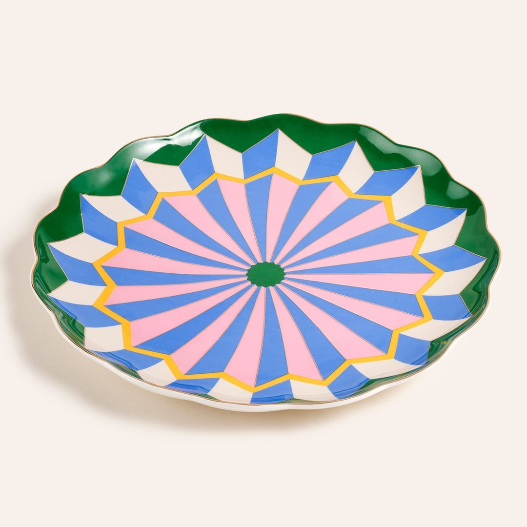 Luohu Porselen Yemek Tabağı 27x27x3 Cm Yeşil