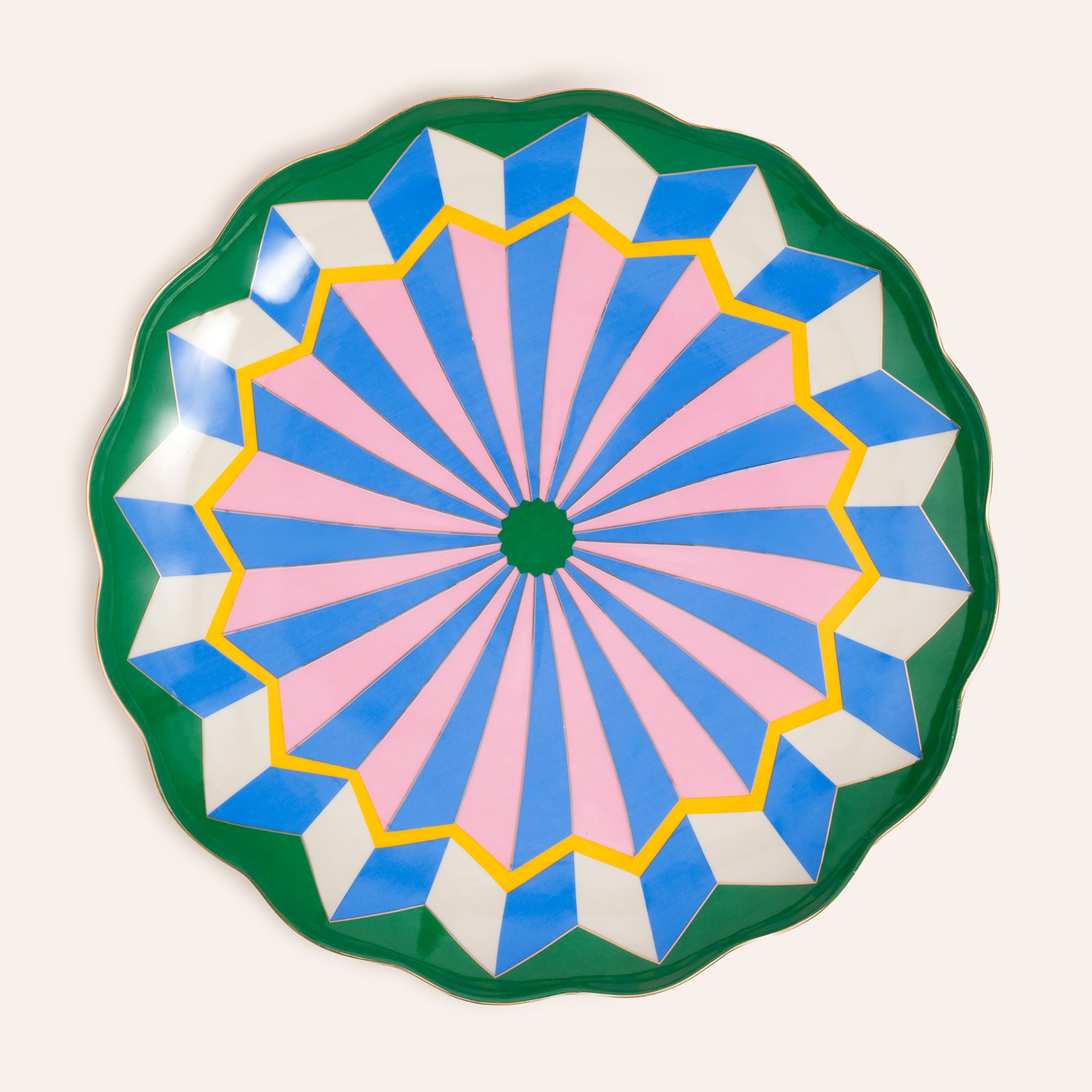 Luohu Porselen Yemek Tabağı 27x27x3 Cm Yeşil