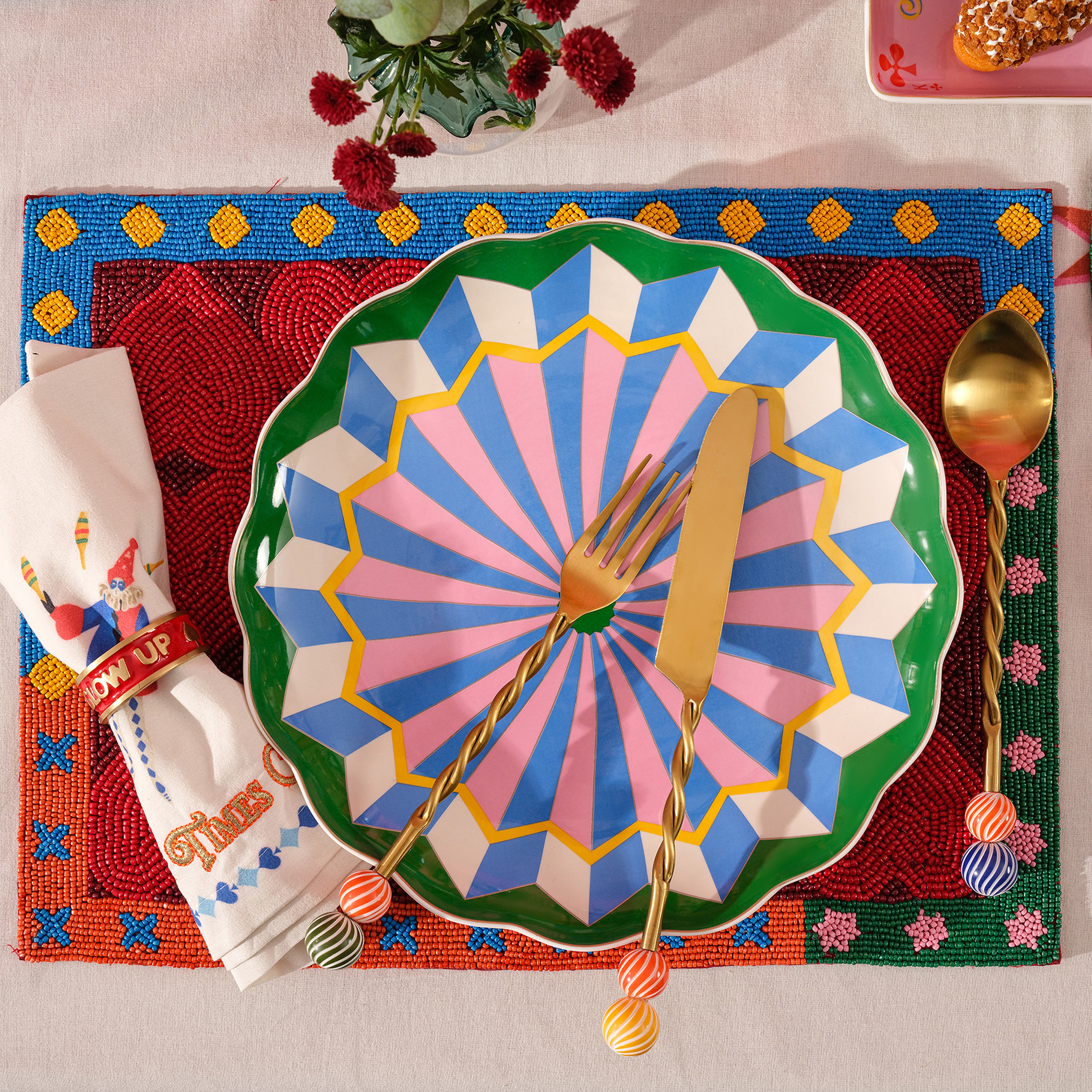 Luohu Porselen Yemek Tabağı 27x27x3 Cm Yeşil