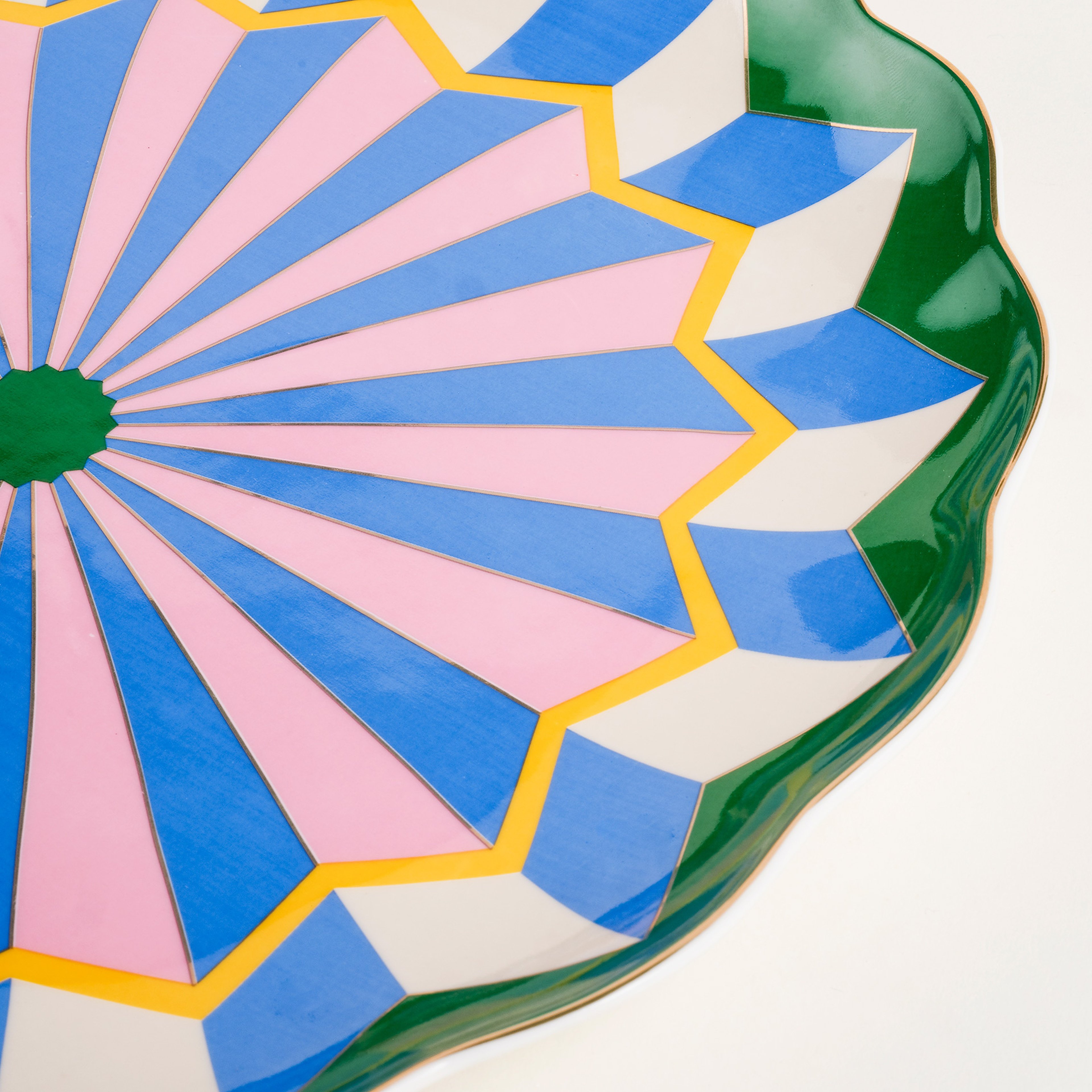 Luohu Porselen Yemek Tabağı 27x27x3 Cm Yeşil