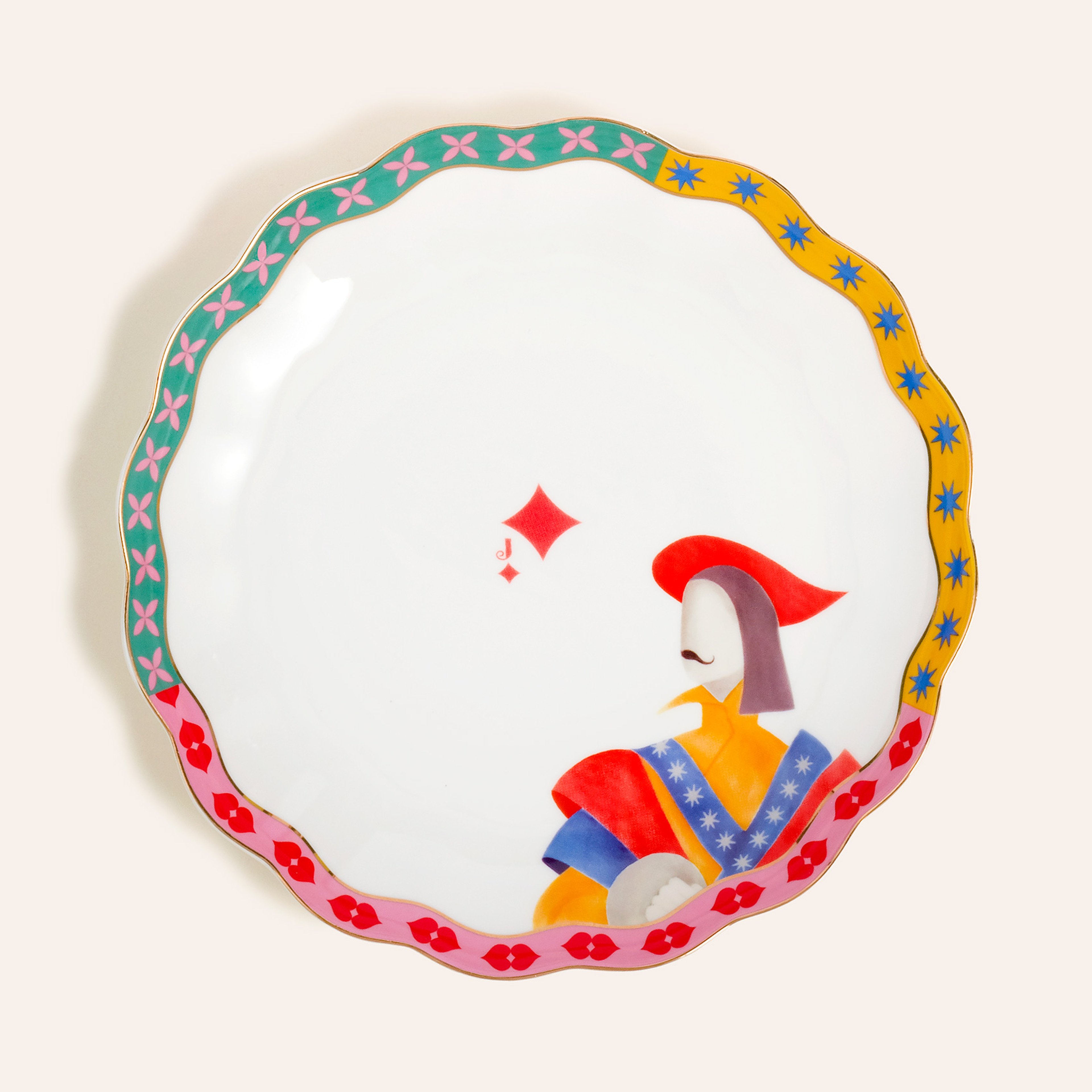 Luohu Porselen Pasta Tabağı 19x19x2 Cm Renkli