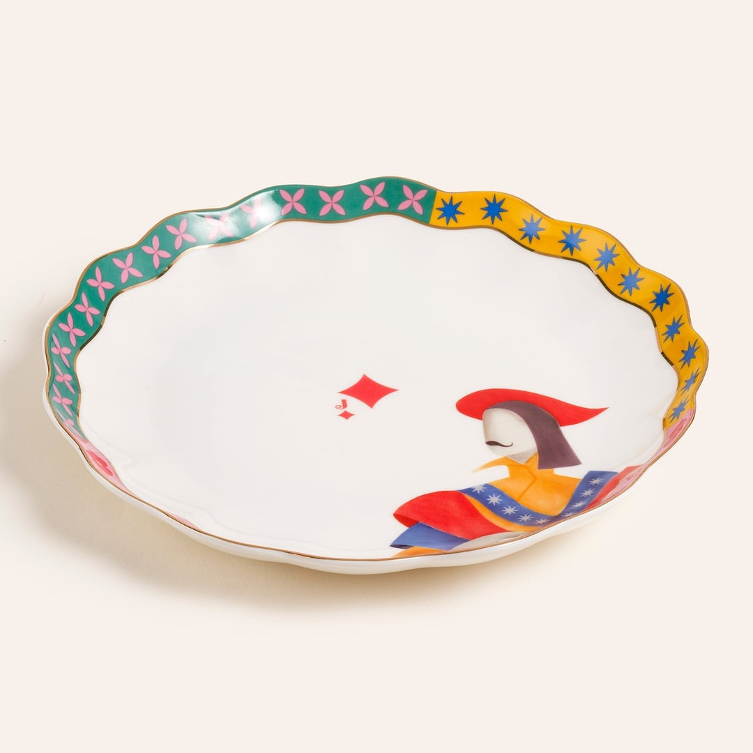 Luohu Porselen Pasta Tabağı 19x19x2 Cm Renkli