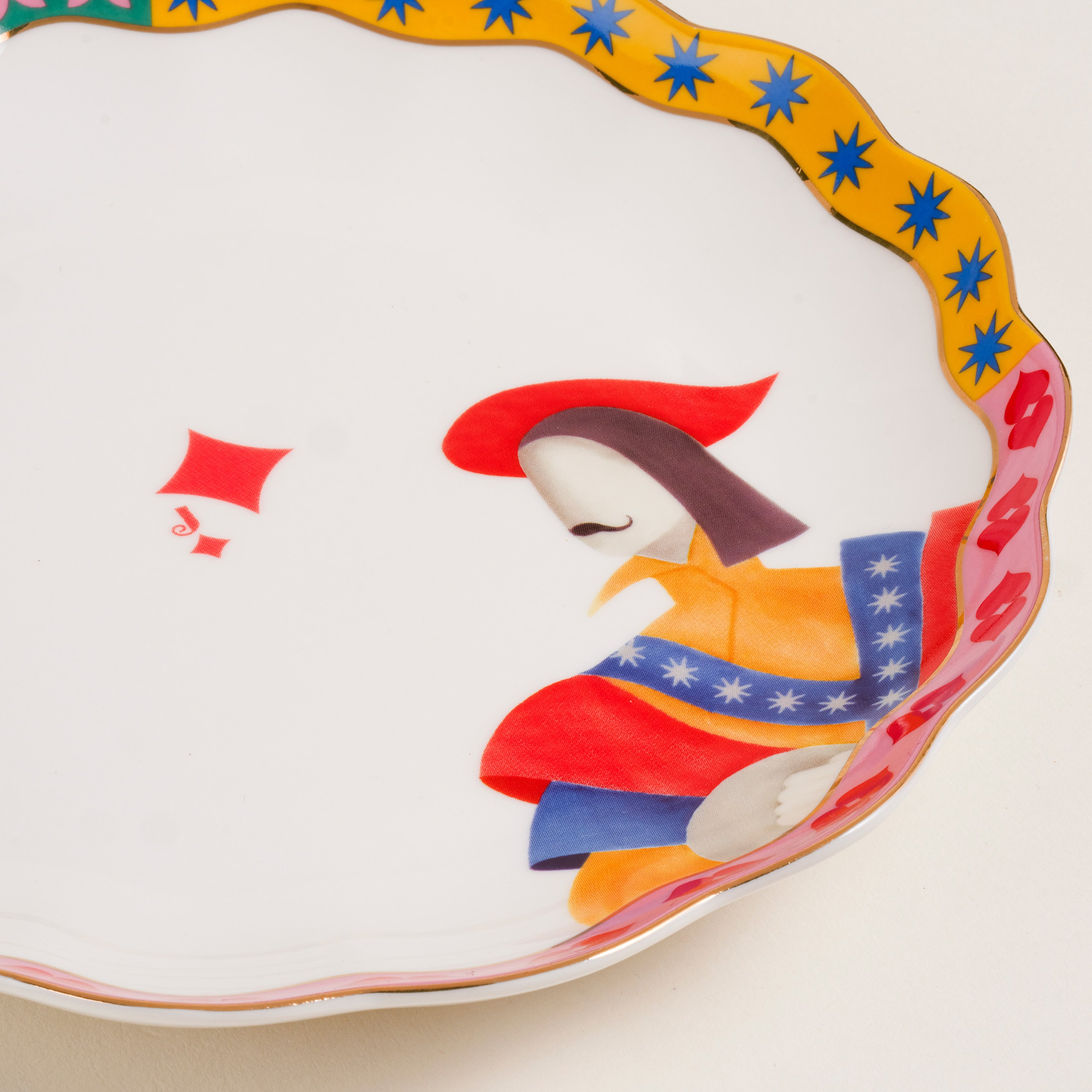 Luohu Porselen Pasta Tabağı 19x19x2 Cm Renkli