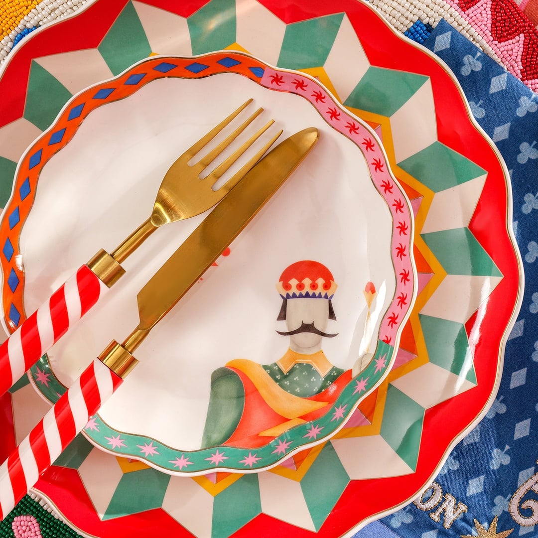 Luohu Porselen Pasta Tabağı 19x19x2 Cm Renkli