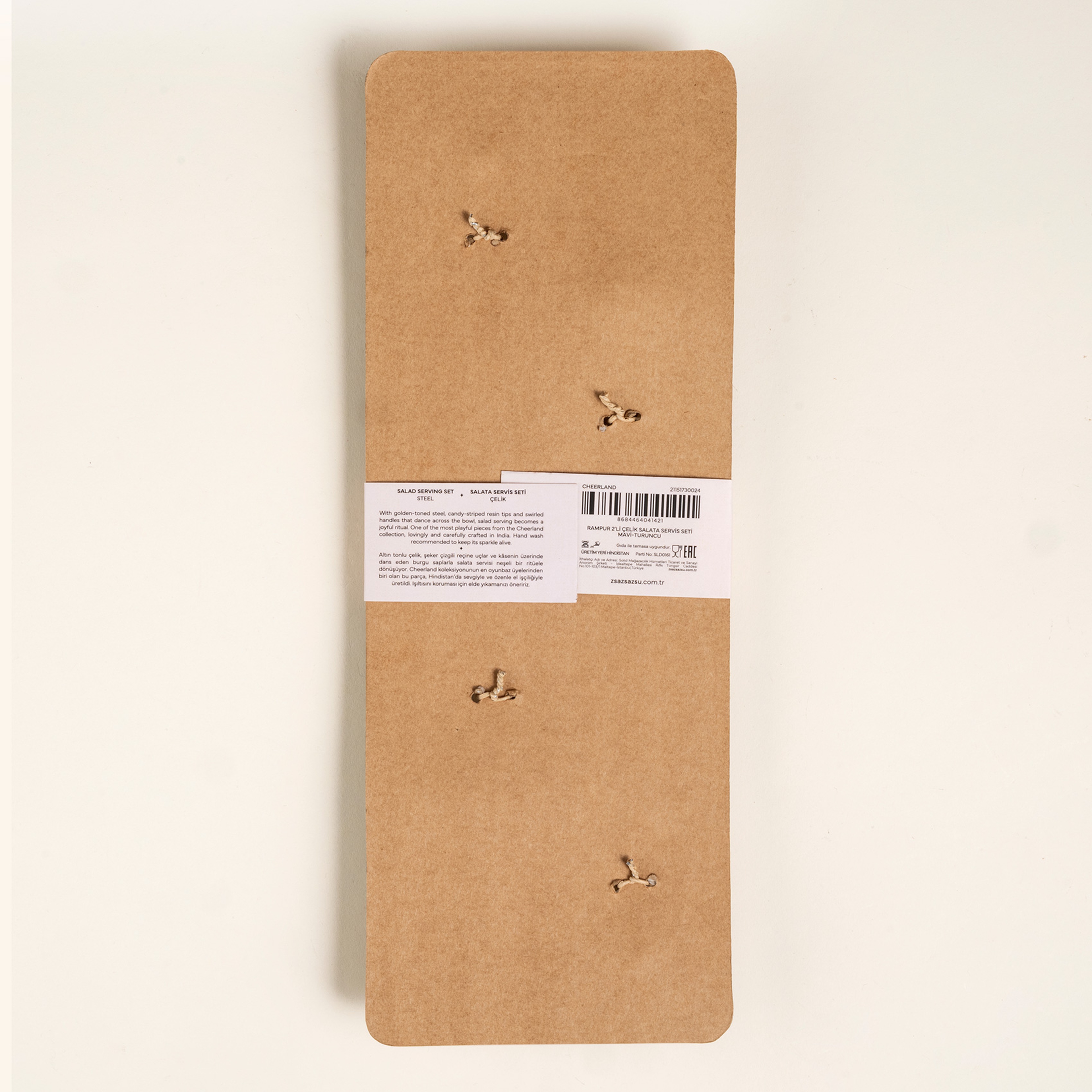 Rampur Çelik - Pirinç Salata Kaşık Seti 7x28x2 Cm Mavi-turuncu