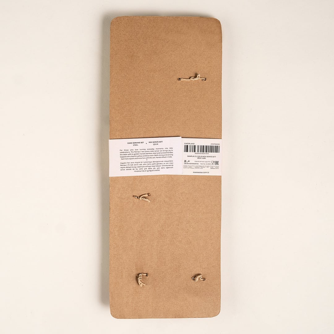 Rampur Çelik - Pirinç Servis Seti 6x30x2 Cm Mavi - Sarı