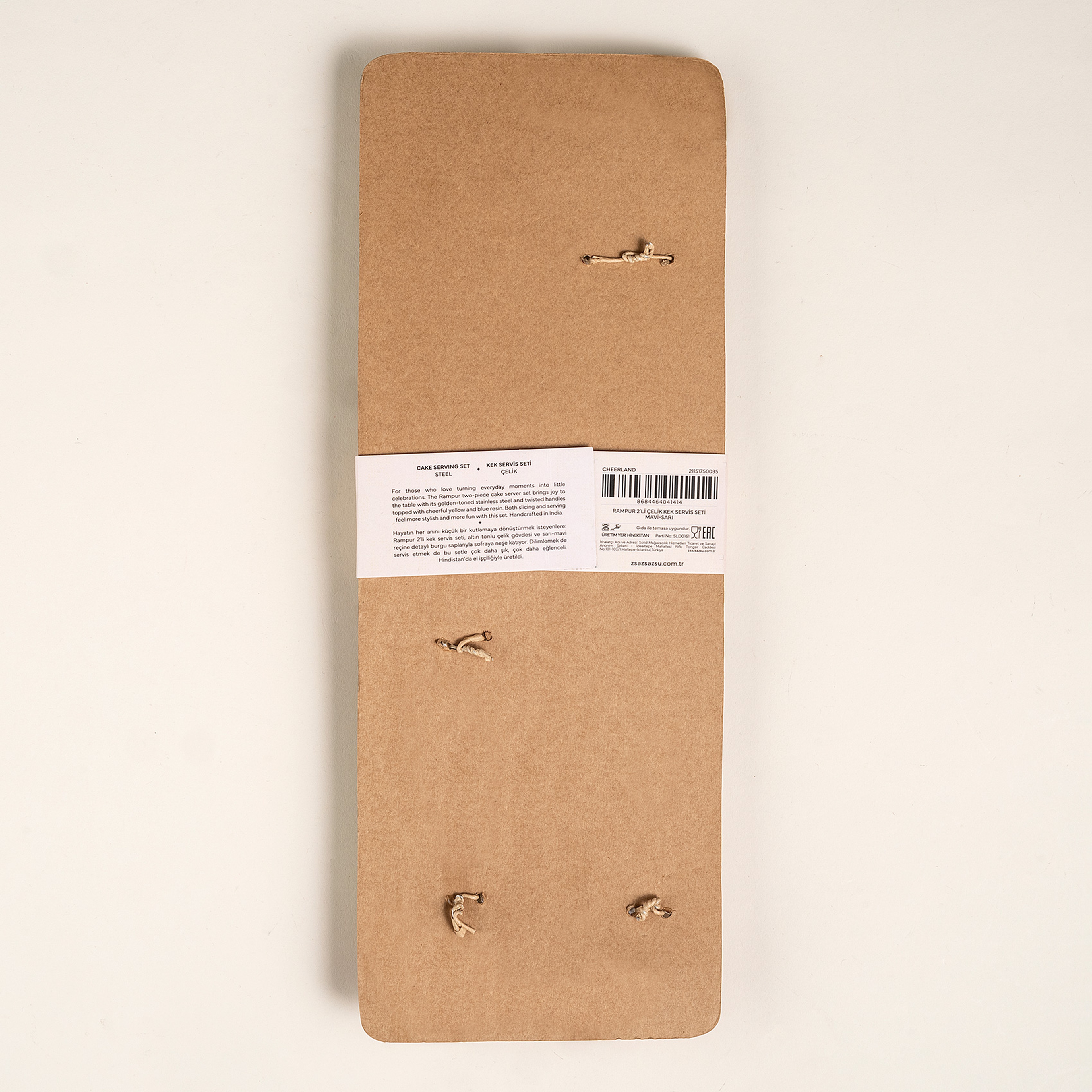 Rampur Çelik - Pirinç Servis Seti 6x30x2 Cm Mavi - Sarı