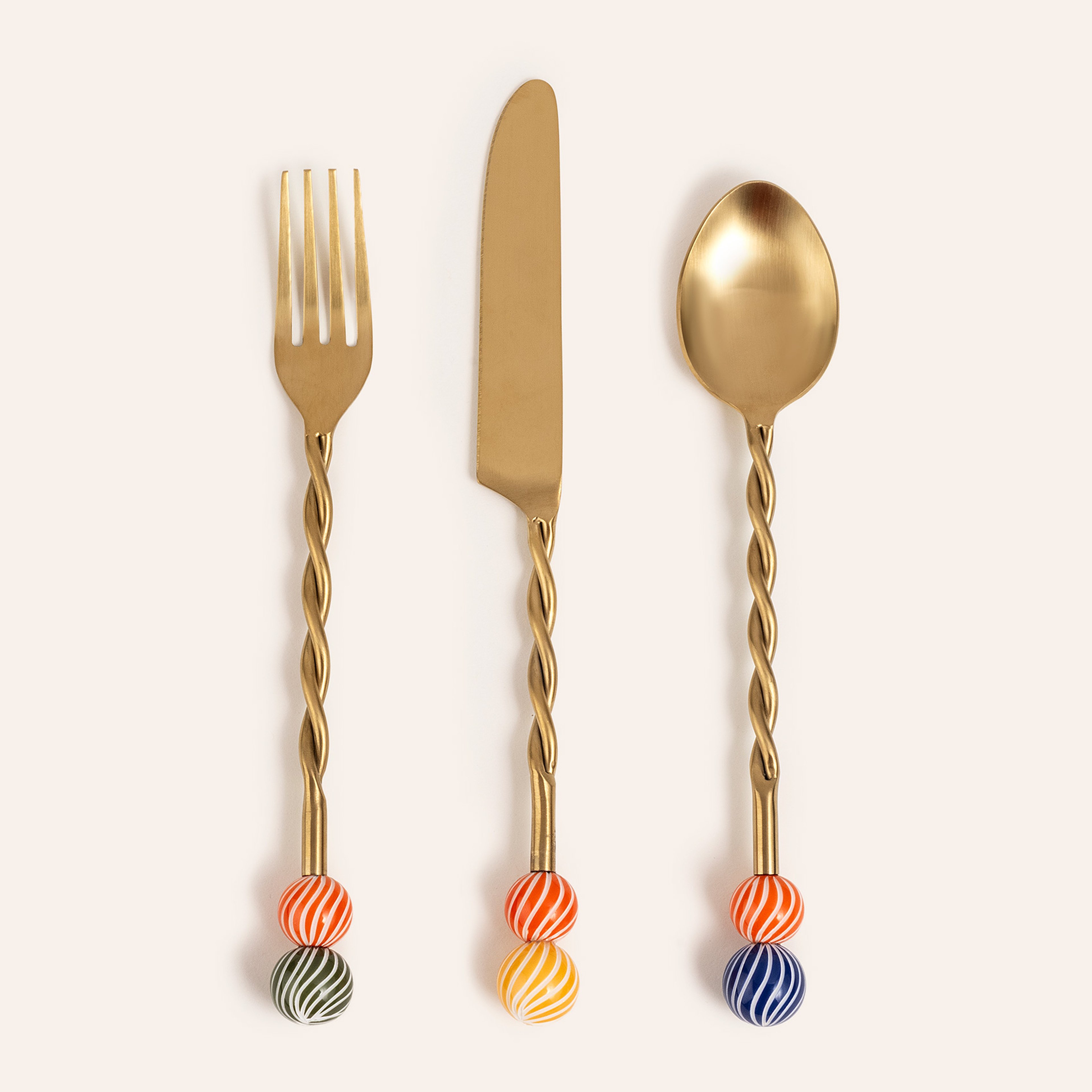 Rampur Çelik - Pirinç Çkb Seti 4x26x2 Cm Altın - Renkli