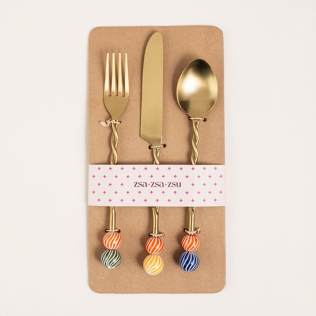 Rampur Çelik - Pirinç Çkb Seti 4x26x2 Cm Altın - Renkli